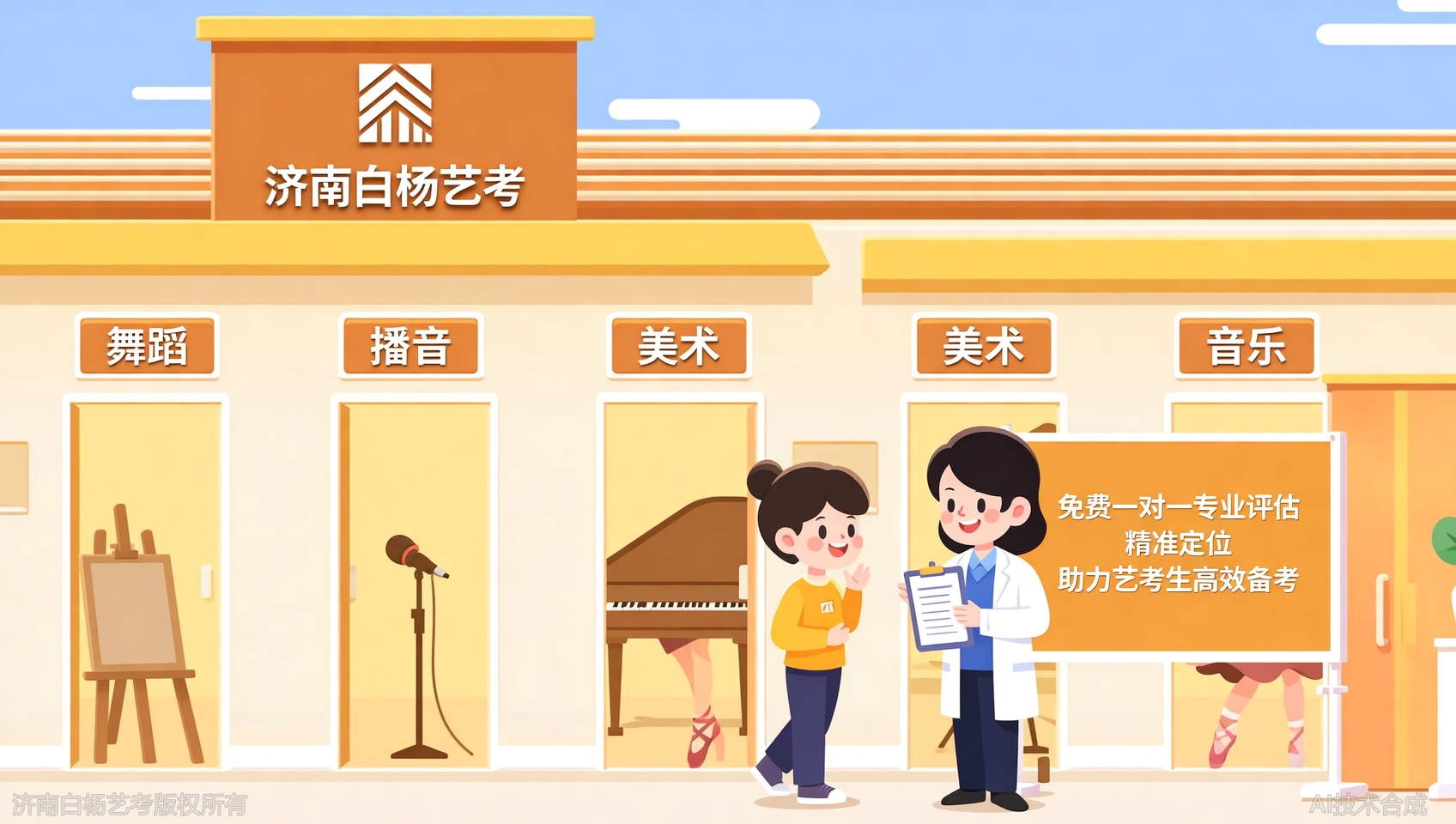 济南白杨艺术学校入学前免费一对一专业评估，出具报告