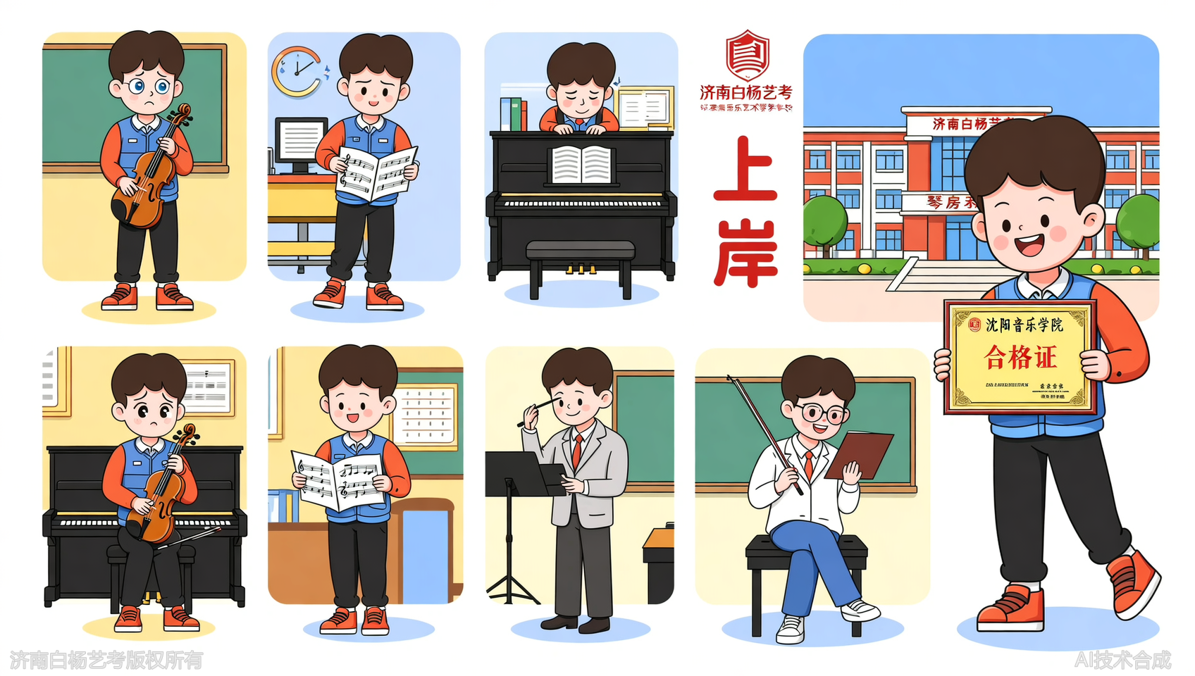 感谢济南白杨艺术学校，我从零基础到考取沈音合格证