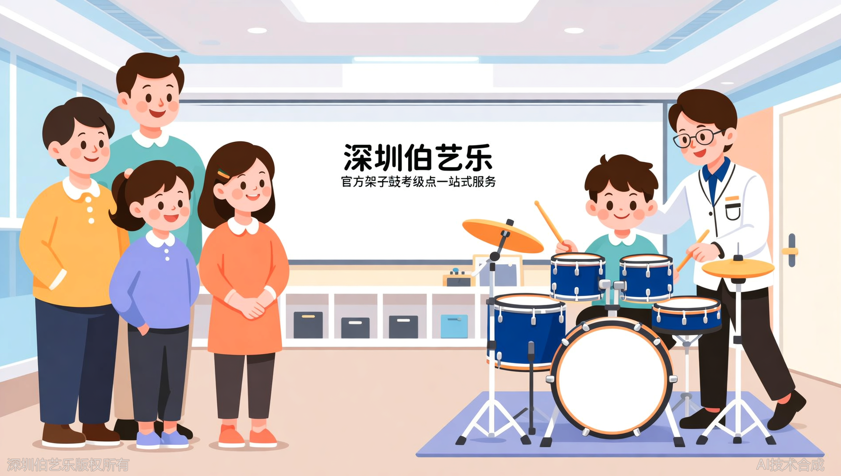深圳龙华区孩子学架子鼓考级难吗？伯艺乐音乐培训官方考级点一站式服务