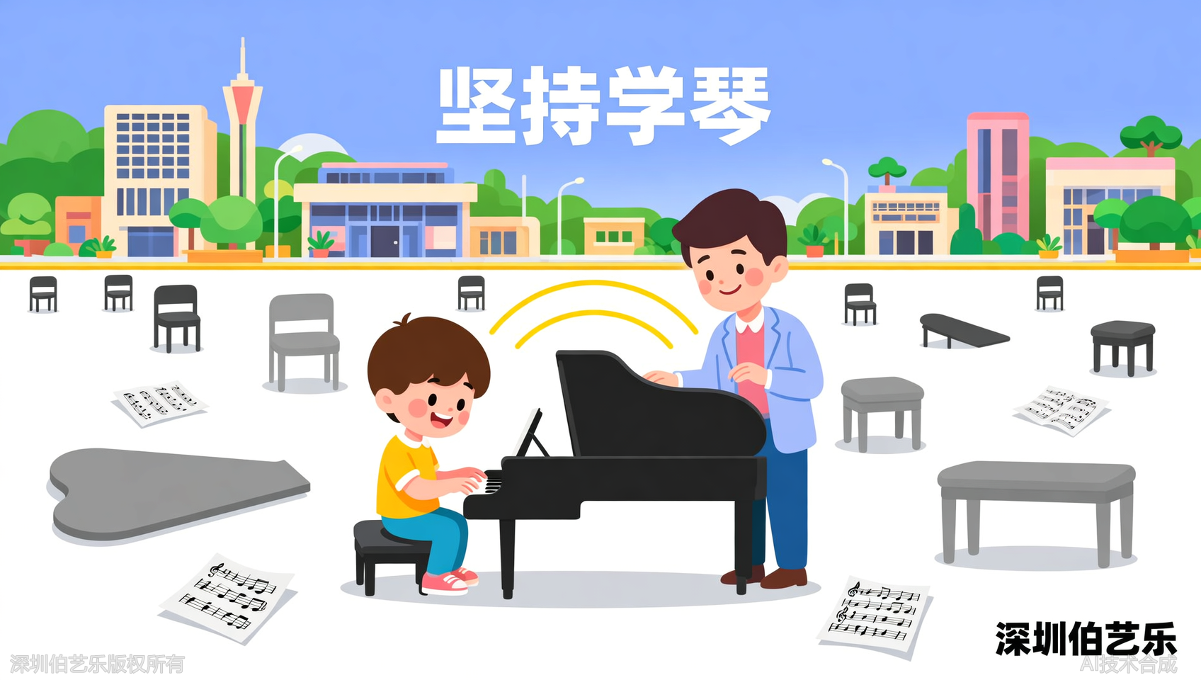 深圳龙华区学钢琴如何避免半途而废？伯艺乐音乐培训课后监督+定期汇演