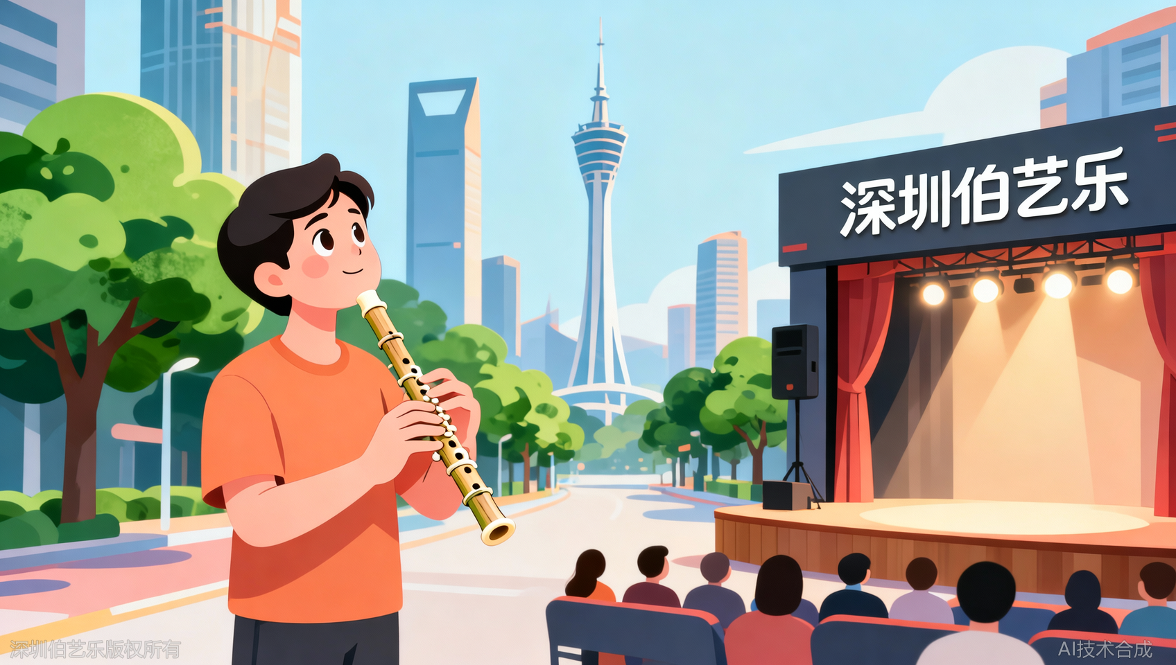 深圳福田区成人学竹笛能参加演出吗？伯艺乐音乐培训每月学员汇演