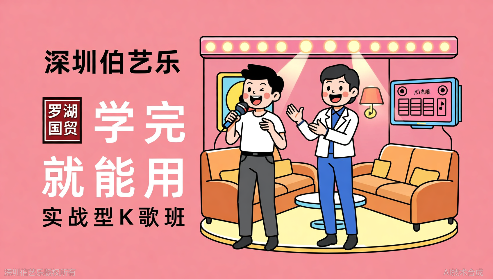 罗湖国贸的K歌达人，伯艺乐音乐培训K歌班直接适配KTV实战，学完就能用