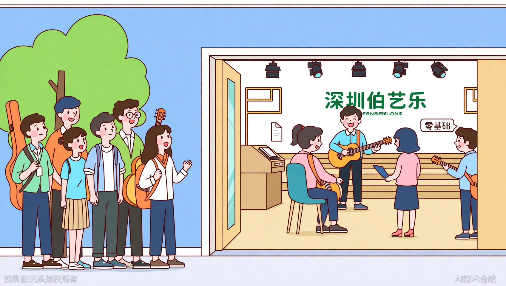 深圳宝安区学完吉他能在公司年会表演吗？伯艺乐音乐培训学员每月音乐会展示