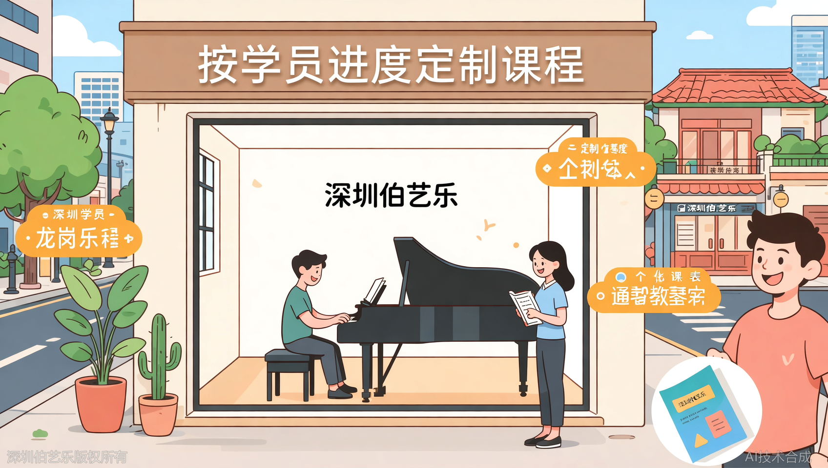 深圳龙岗区为什么成人钢琴选伯艺乐音乐培训？课程按学员进度定制