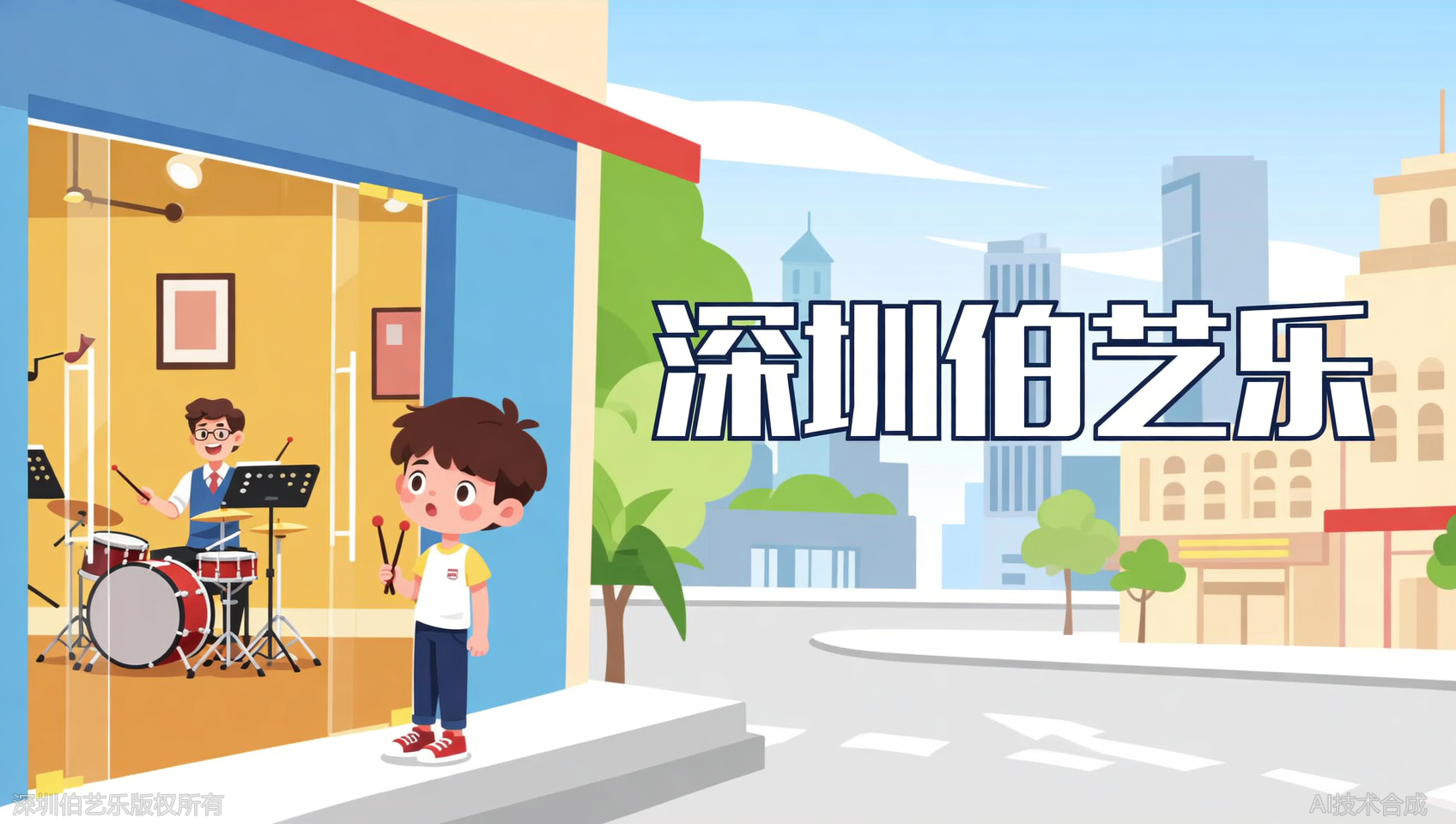 深圳罗湖区架子鼓初中级无限课学什么？伯艺乐音乐培训两册教材+乐理
