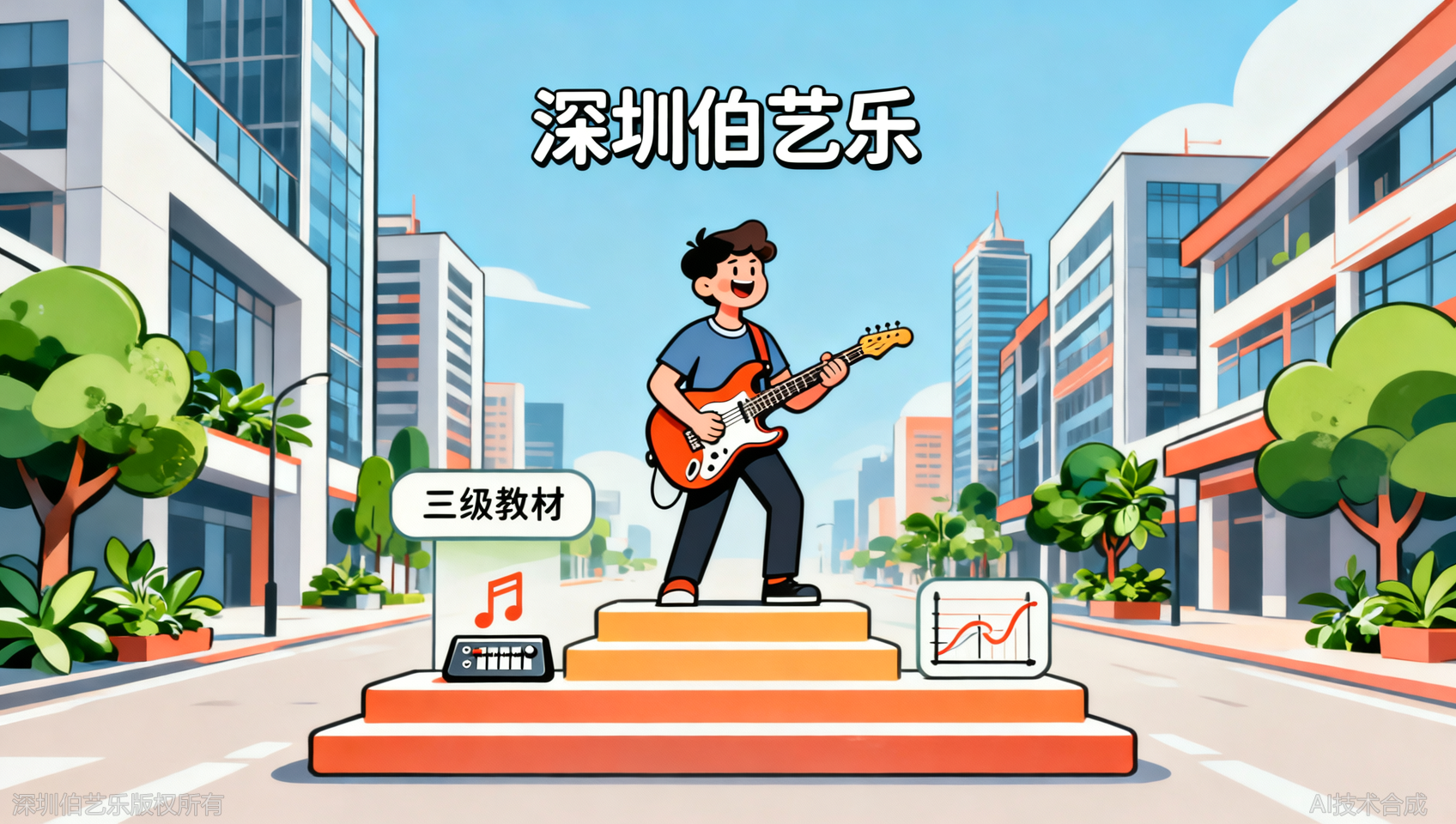 深圳宝安区电吉他手如何提升速度？伯艺乐音乐培训内部教材第三册技巧