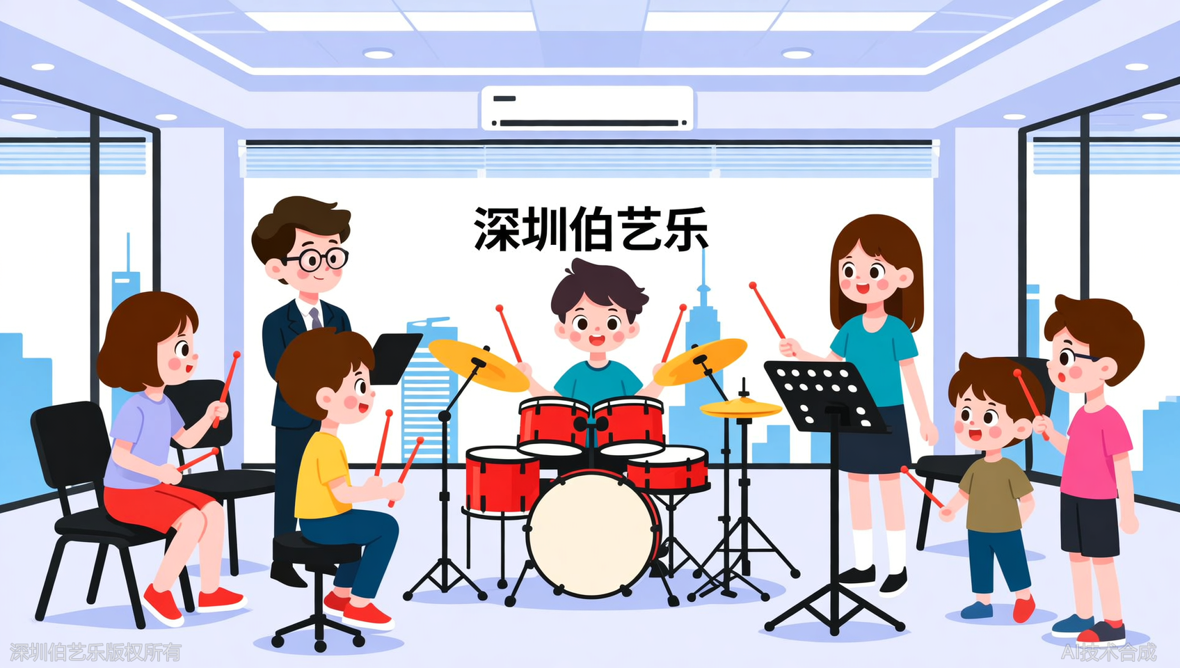深圳龙岗区学打架子鼓要多久才能上台？伯艺乐音乐培训学员3个月成果