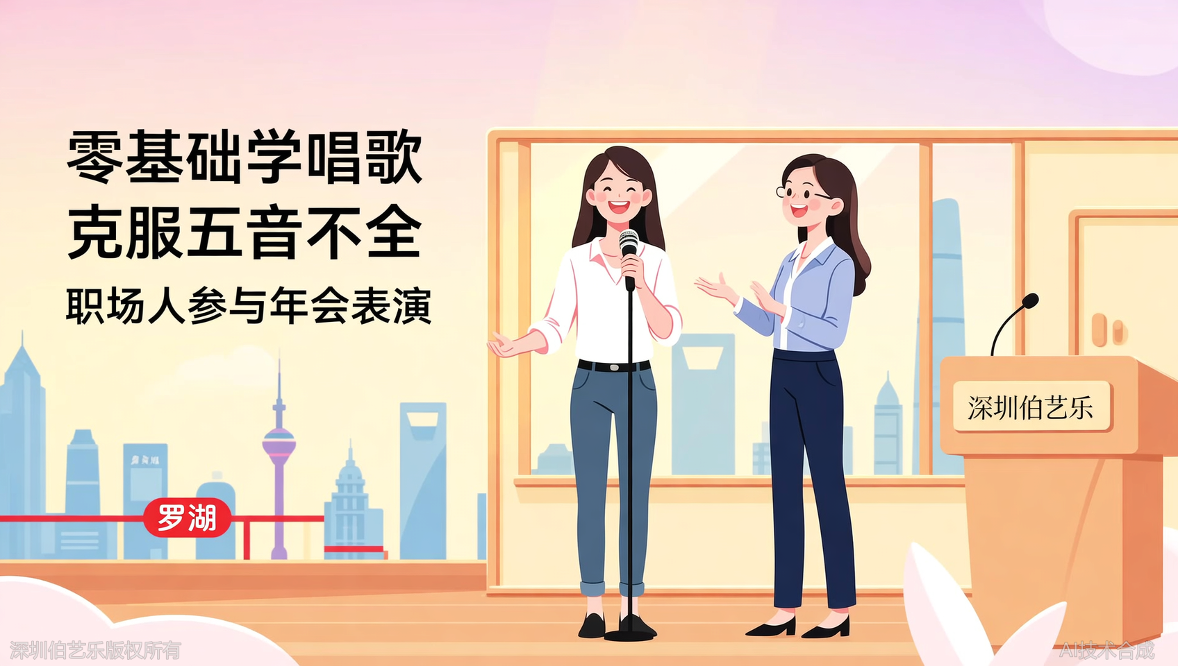 深圳罗湖区学员亲述：在伯艺乐音乐培训学会唱歌后，公司年会自信登台