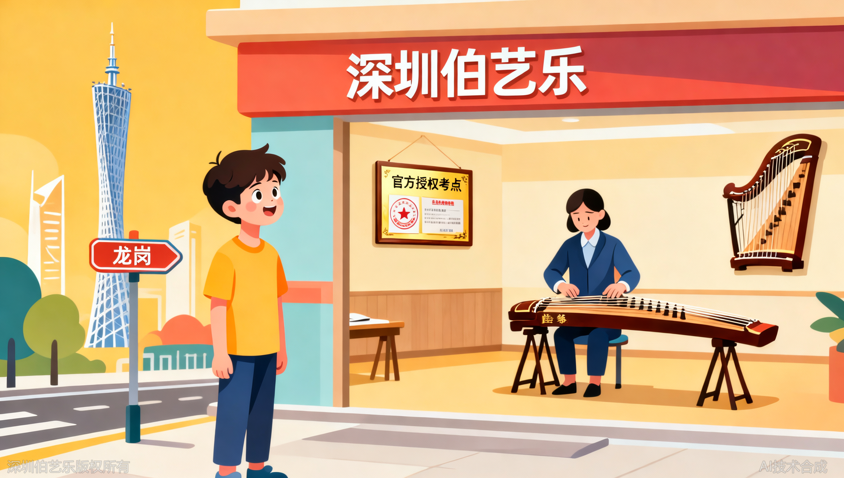 深圳龙岗区古筝考级进阶班哪家专业？伯艺乐音乐培训官方授权考点