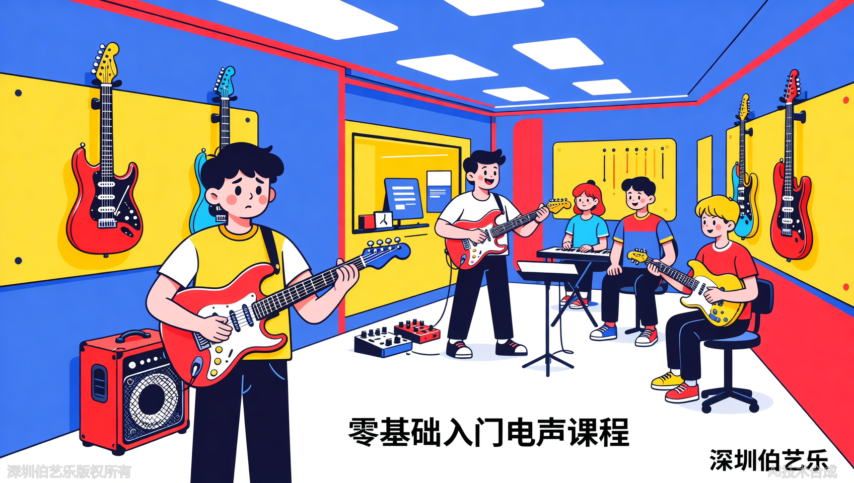 深圳龙岗区电吉他solo帅但难学？伯艺乐音乐培训电声乐器专项课程