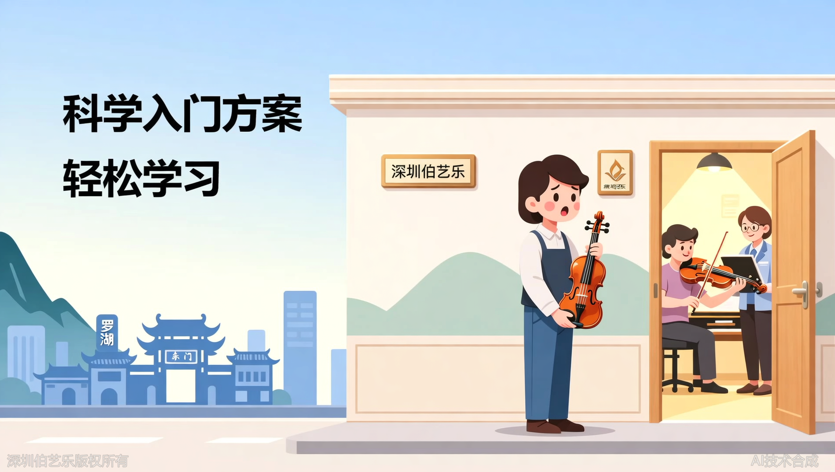 深圳罗湖区成人零基础学小提琴难在哪？伯艺乐音乐培训科学入门法