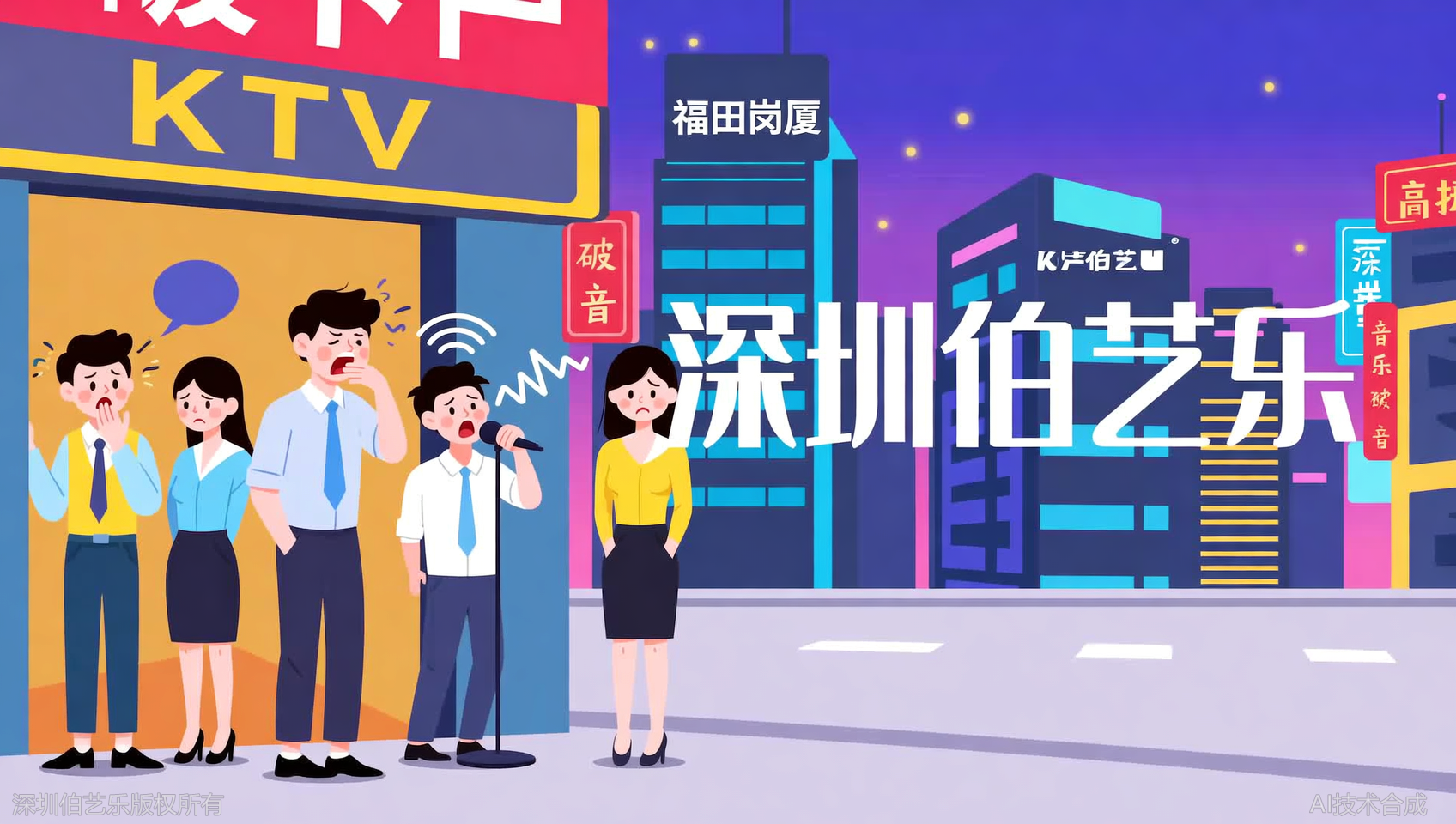 福田岗厦的上班族注意了：KTV唱歌总破音？伯艺乐音乐培训告诉你这不是嗓子的问题