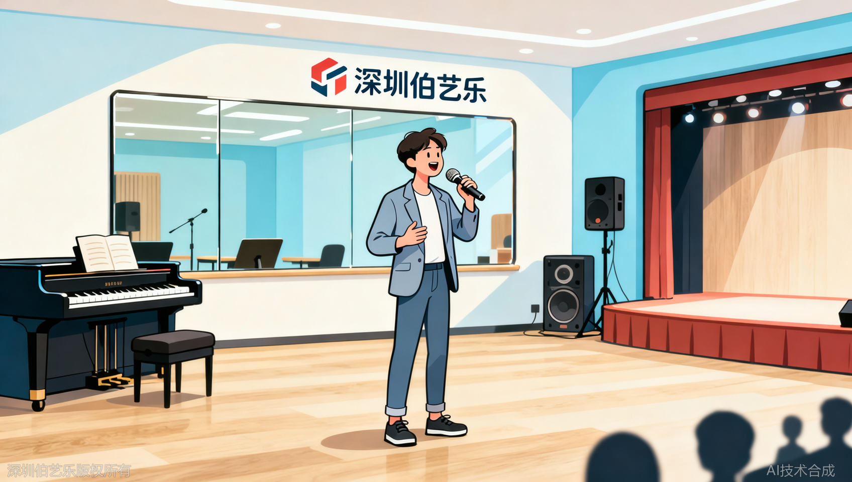 在伯艺乐音乐培训南山校区学了3个月，我成了公司年会的主唱