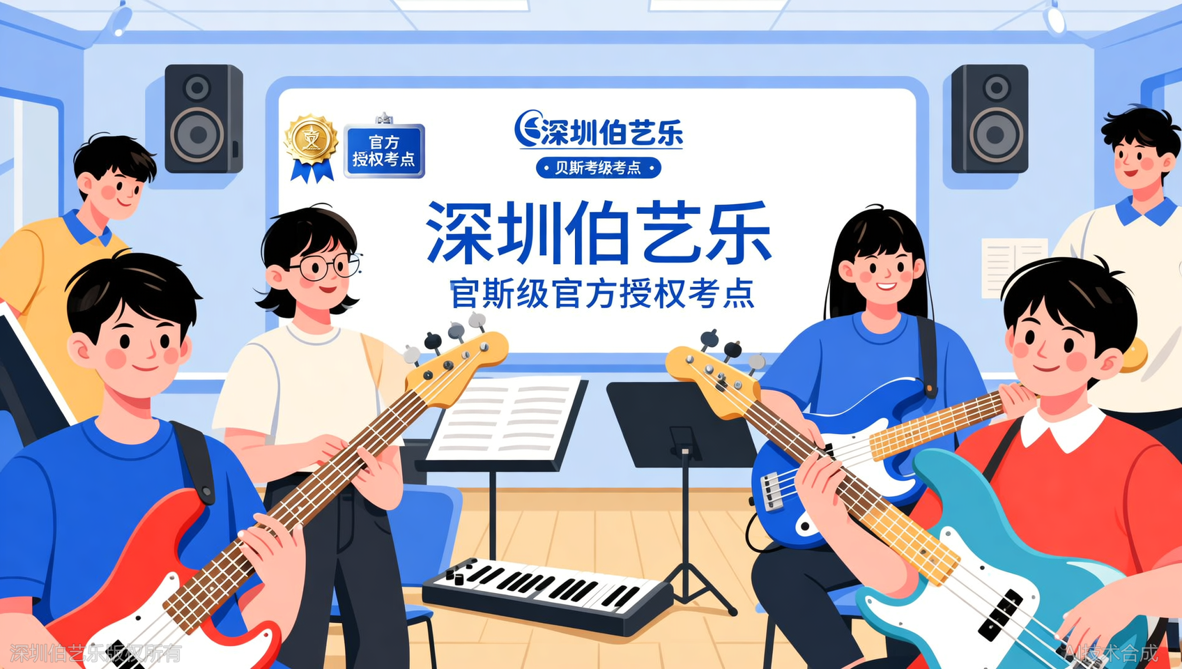 深圳学贝斯能考级吗？伯艺乐音乐培训官方授权考点+进阶课程