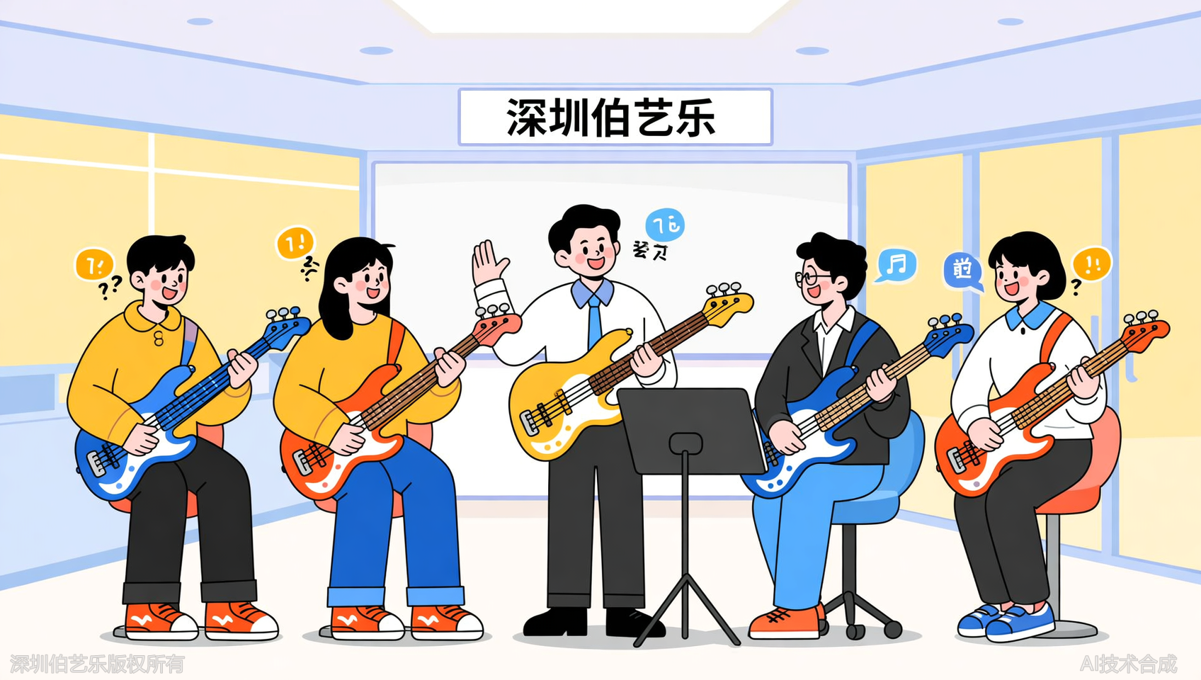 深圳想学贝斯但担心没基础？伯艺乐音乐培训电贝斯零基础班