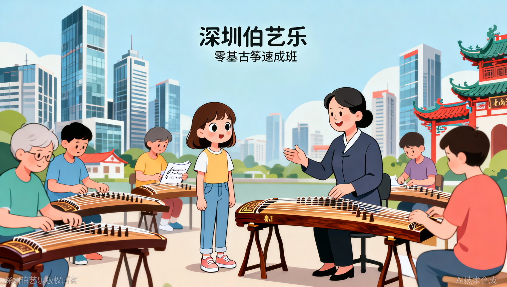 深圳福田区古筝班是真的吗？伯艺乐音乐培训零基础学员案例