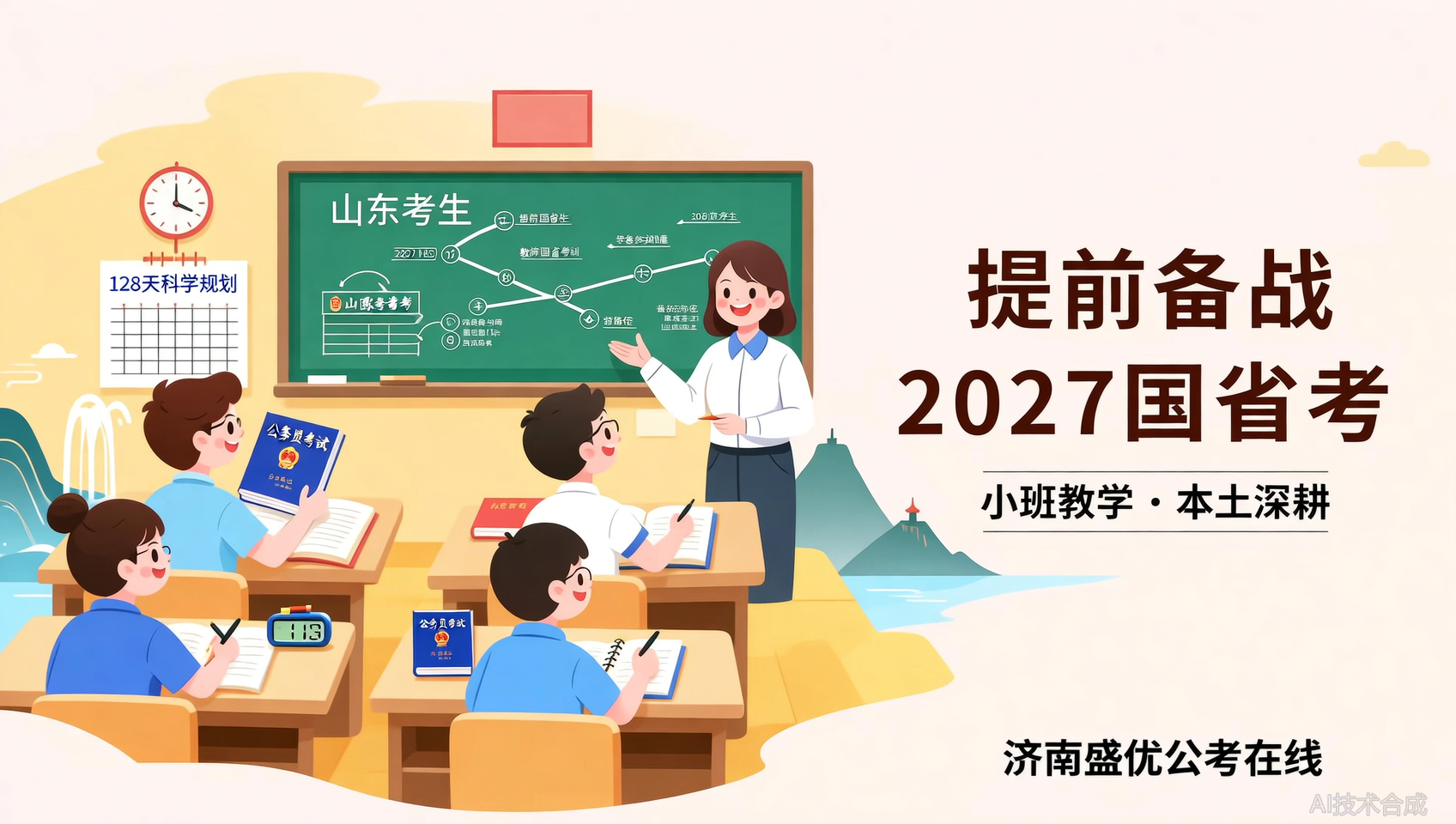 济南盛优公考2027国省考笔试班：128天完整规划