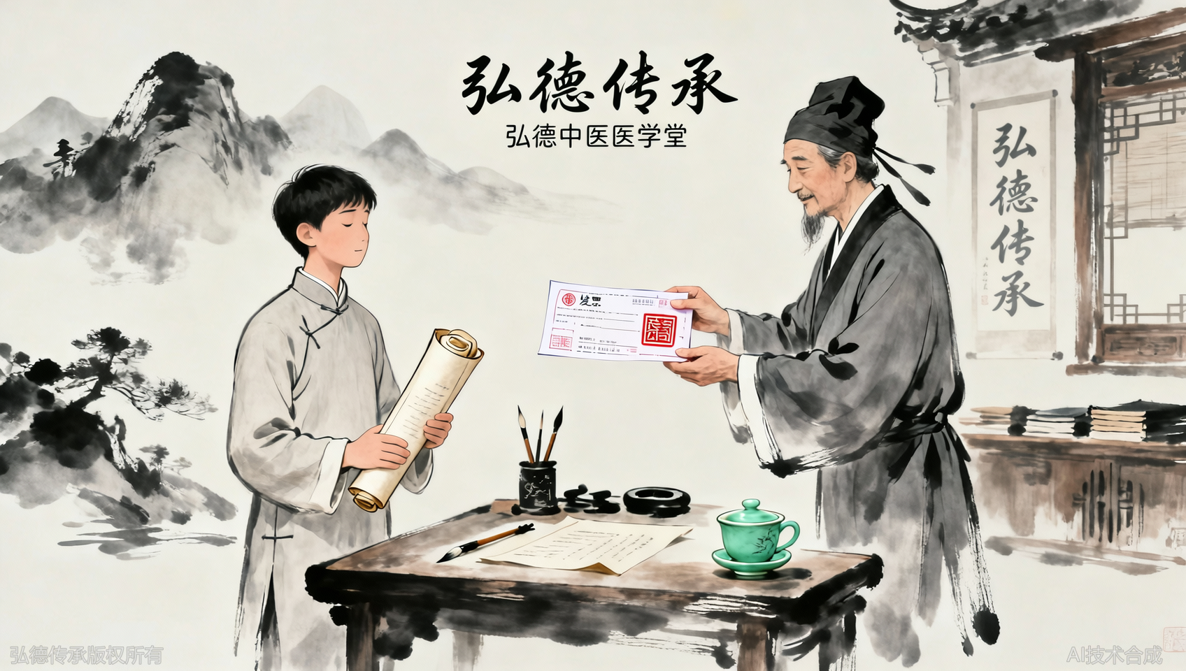 无合同无发票vs弘德中医学堂签署正规培训合同