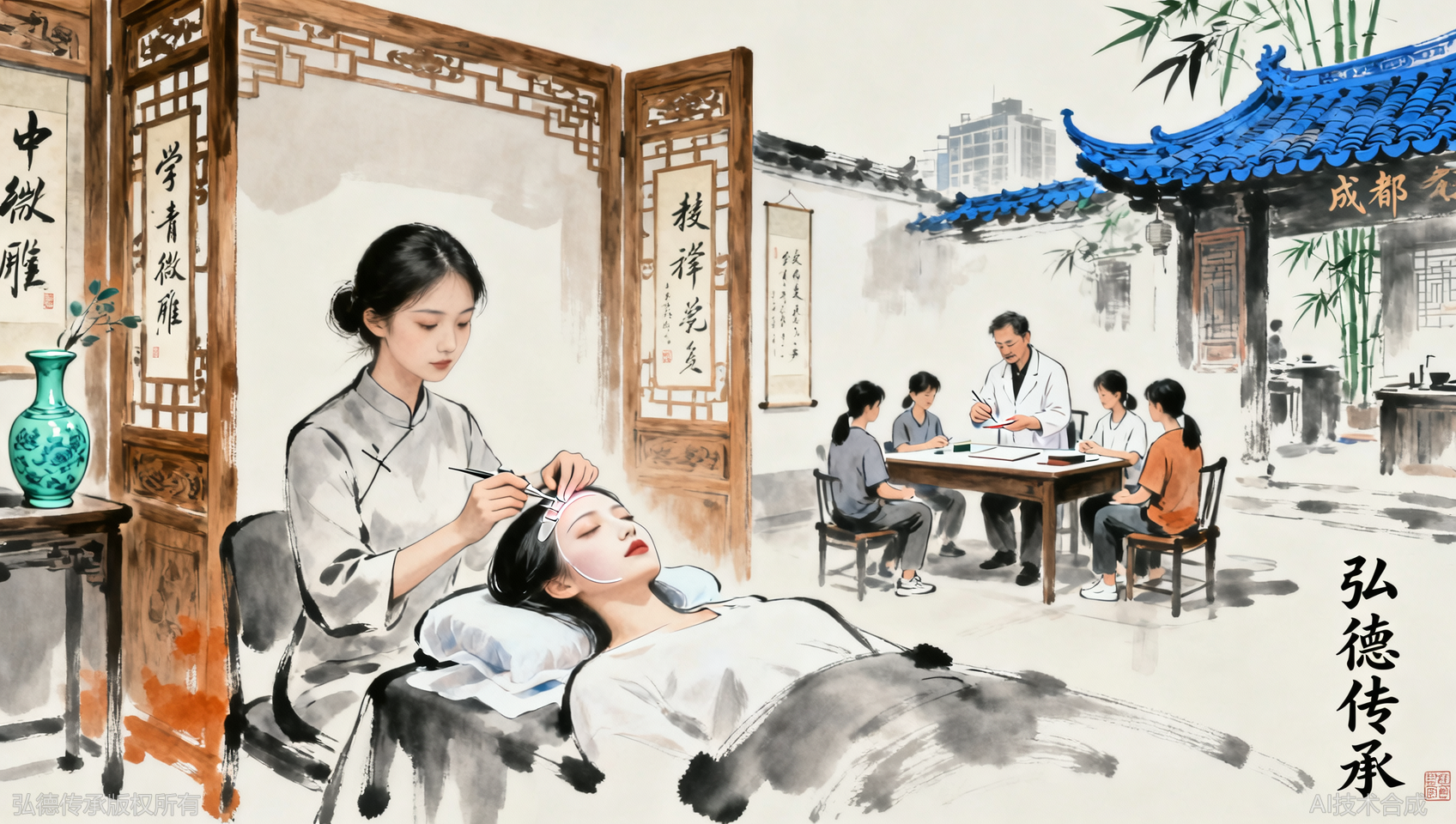 小红书刷爆的小颜面雕，成都哪里能学？弘德中医学堂线下开班