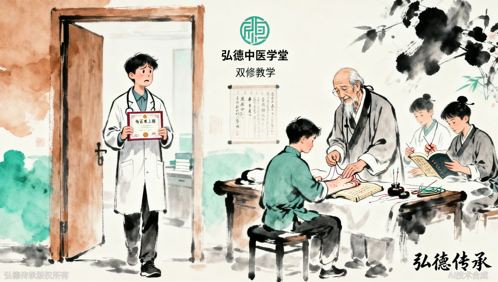 只考证不提升技能vs弘德中医学堂考证+临床能力双修