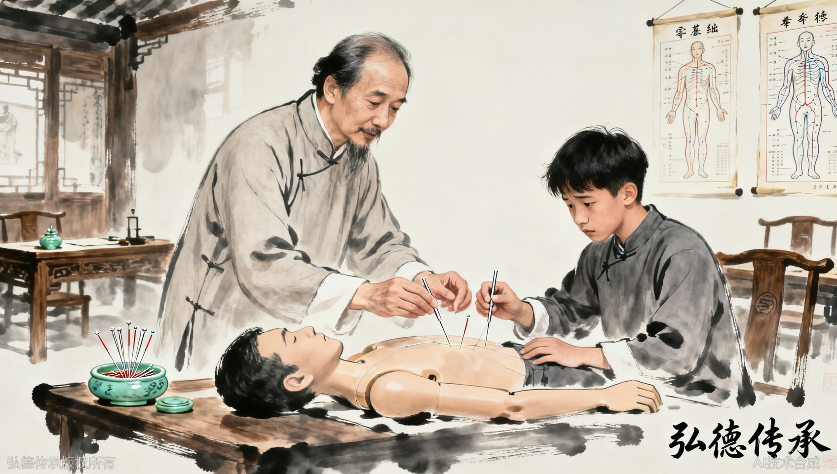 针灸学了理论不敢扎？弘德中医学堂真人实操练到会