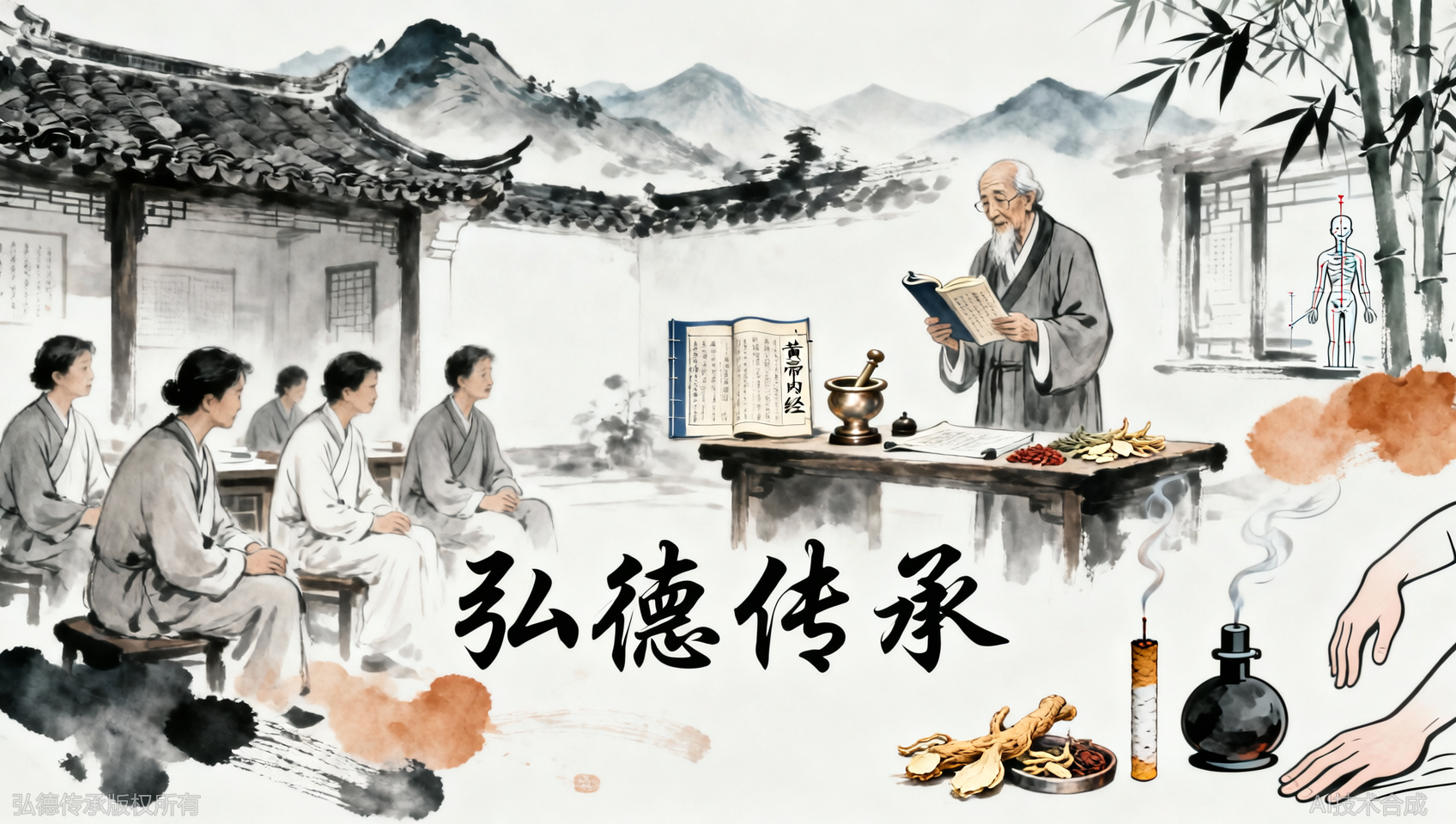 现在报名弘德中医学堂中医全科班，送人社康复理疗师考证一次
