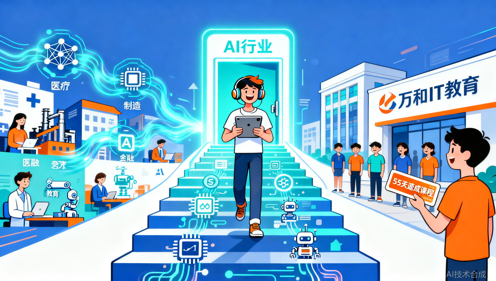 AI人才缺口400万！万和大模型课，55天速通高薪岗