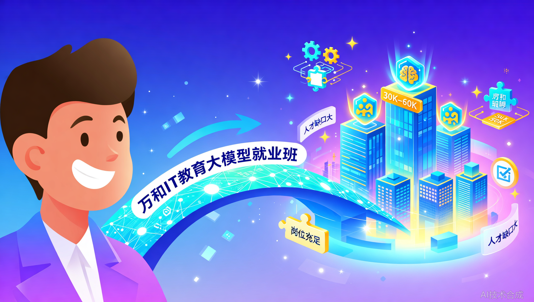 科班/转行都能学！万和大模型就业班，30-60K岗位对标