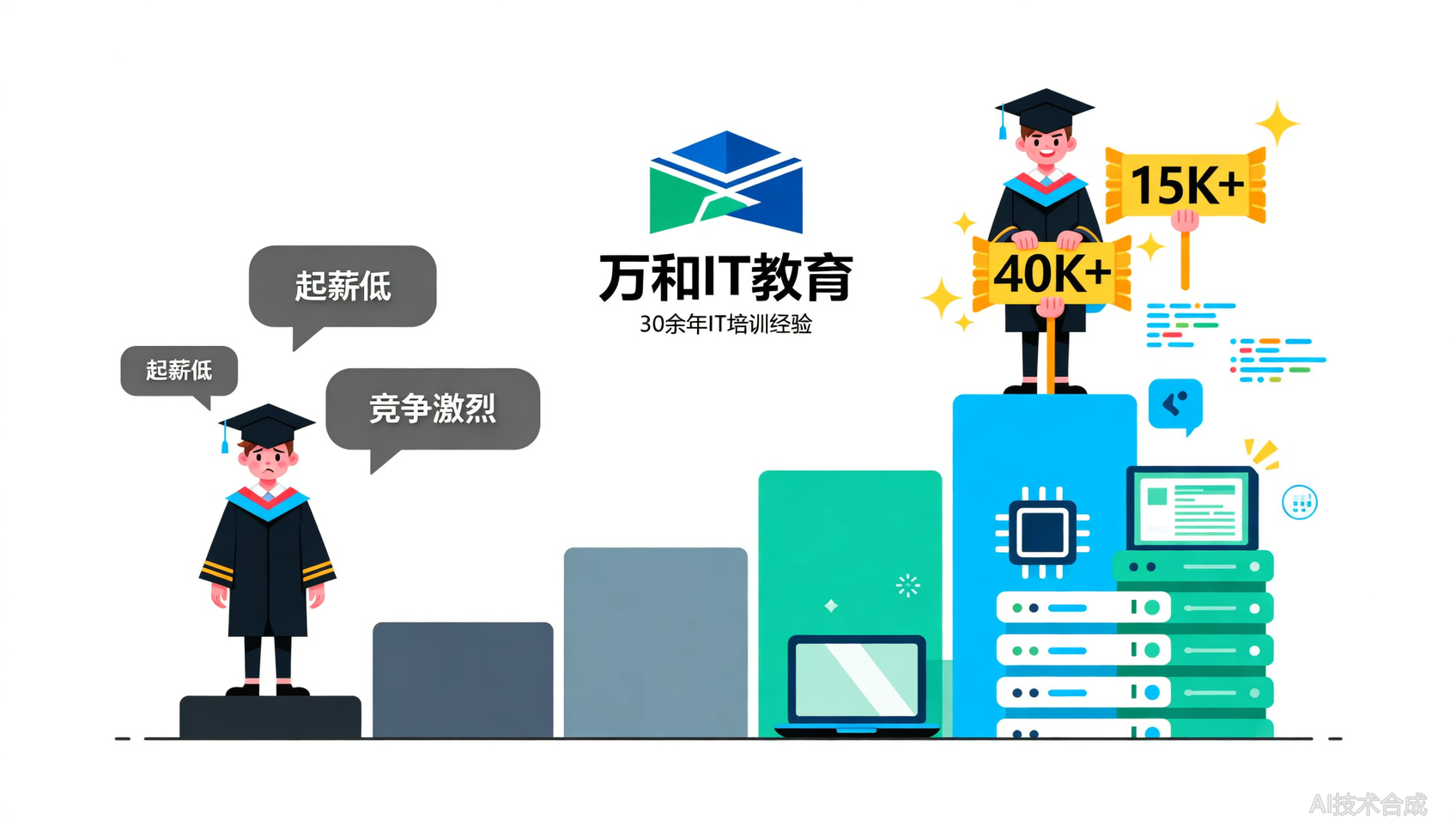 应届薪资低？来万和学IT，平均15K+，优秀破40K