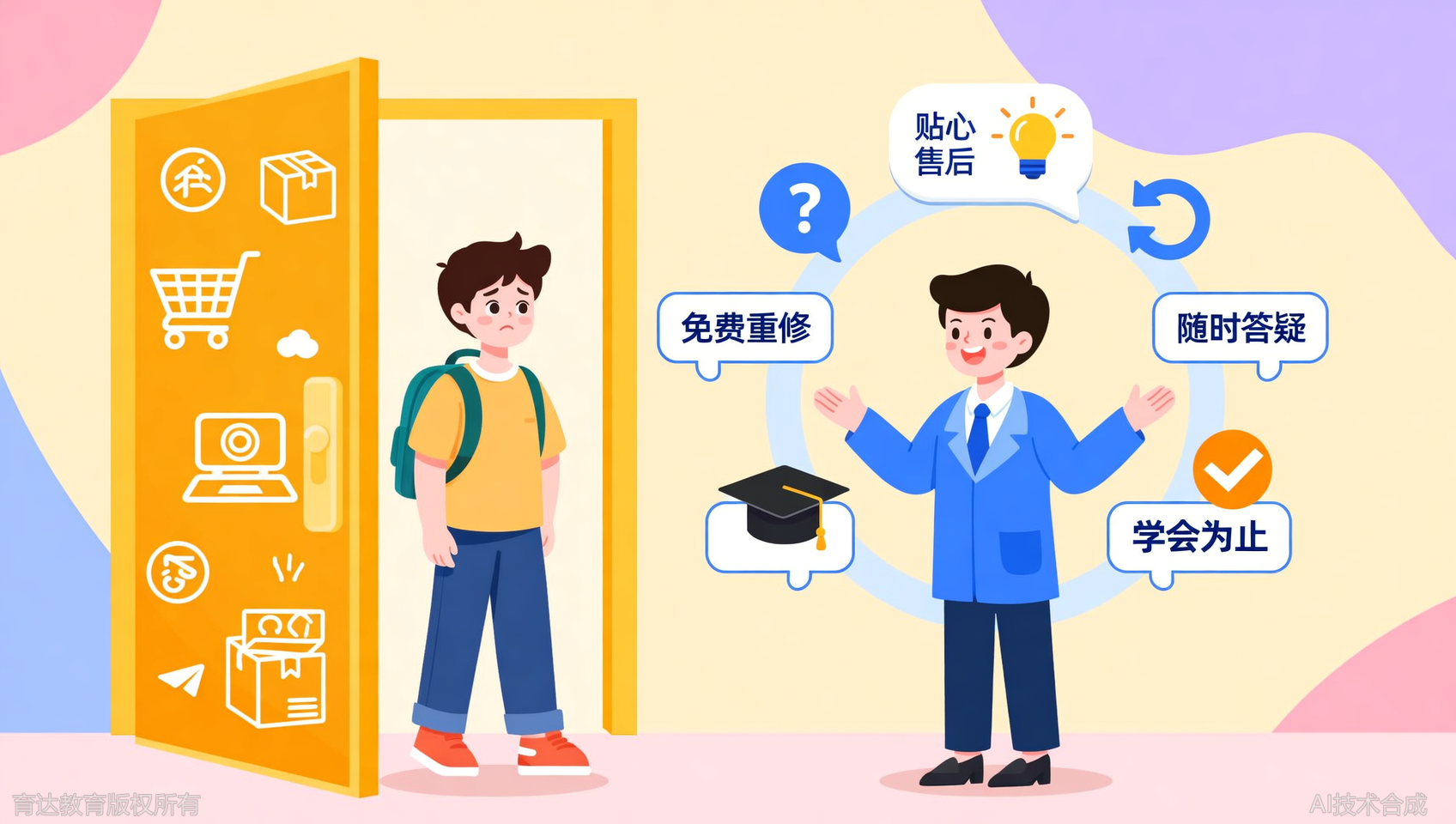 育达教育售后超贴心，不懂随时问，学会为止