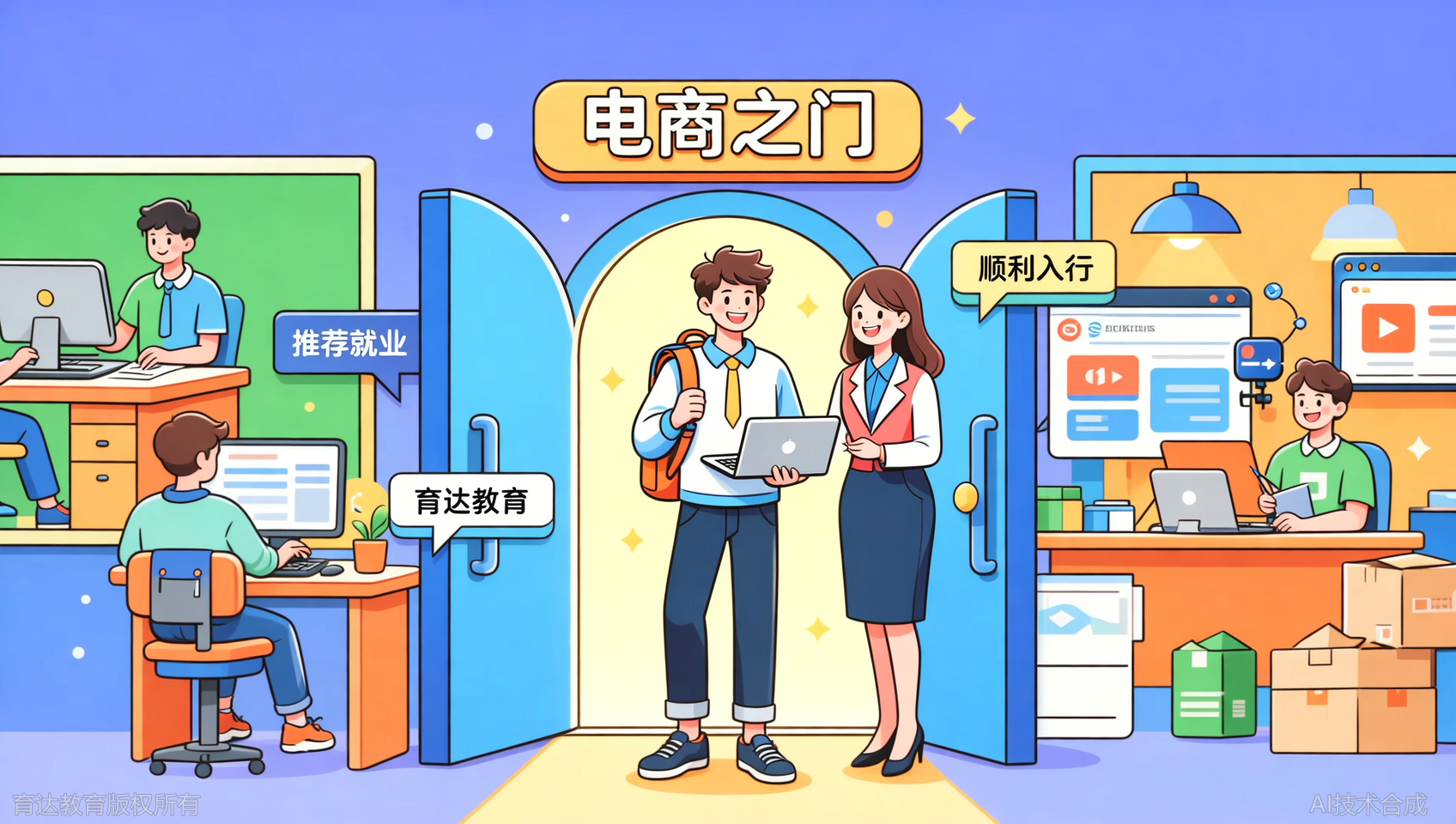 学电商技能好就业，育达教育培训完推荐就业机会