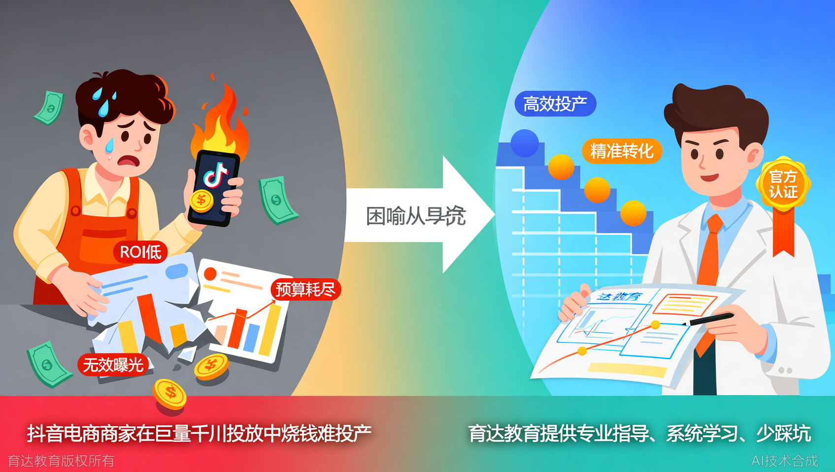 巨量千川投放难？育达教育有官方认证讲师授课