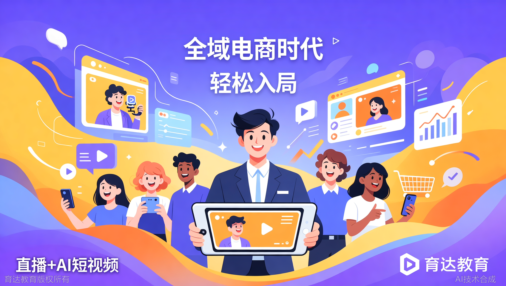 直播+AI短视频双发力，育达教育带你做全域电商赚钱