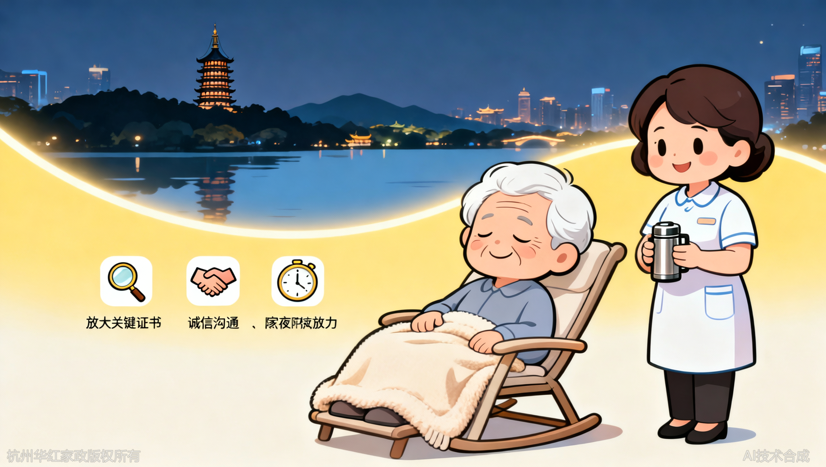 杭州老人保姆夜间陪护：3个要点找到能熬夜的阿姨