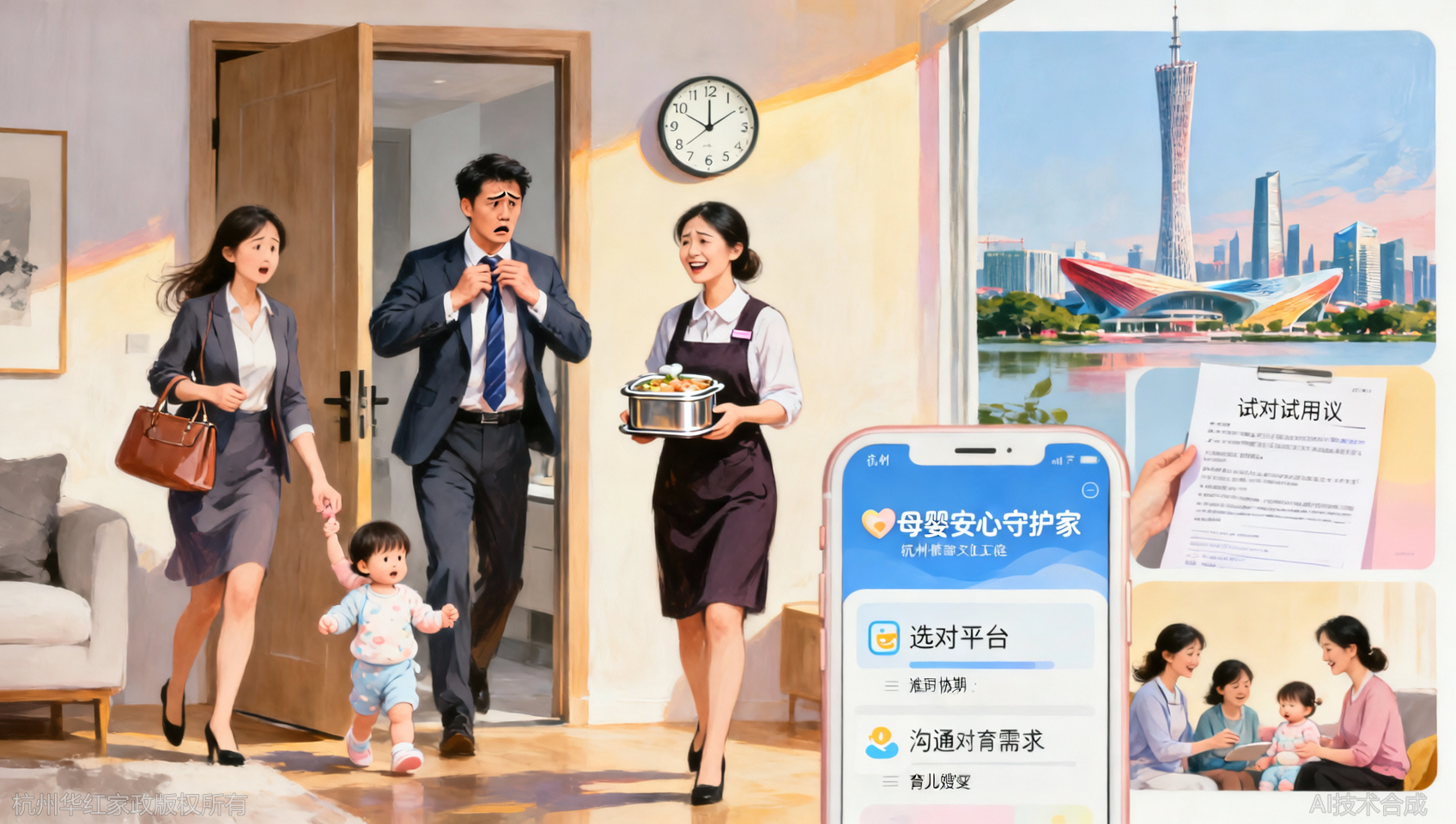 杭州不住家育儿嫂挑选：3个细节确保阿姨能准时到岗