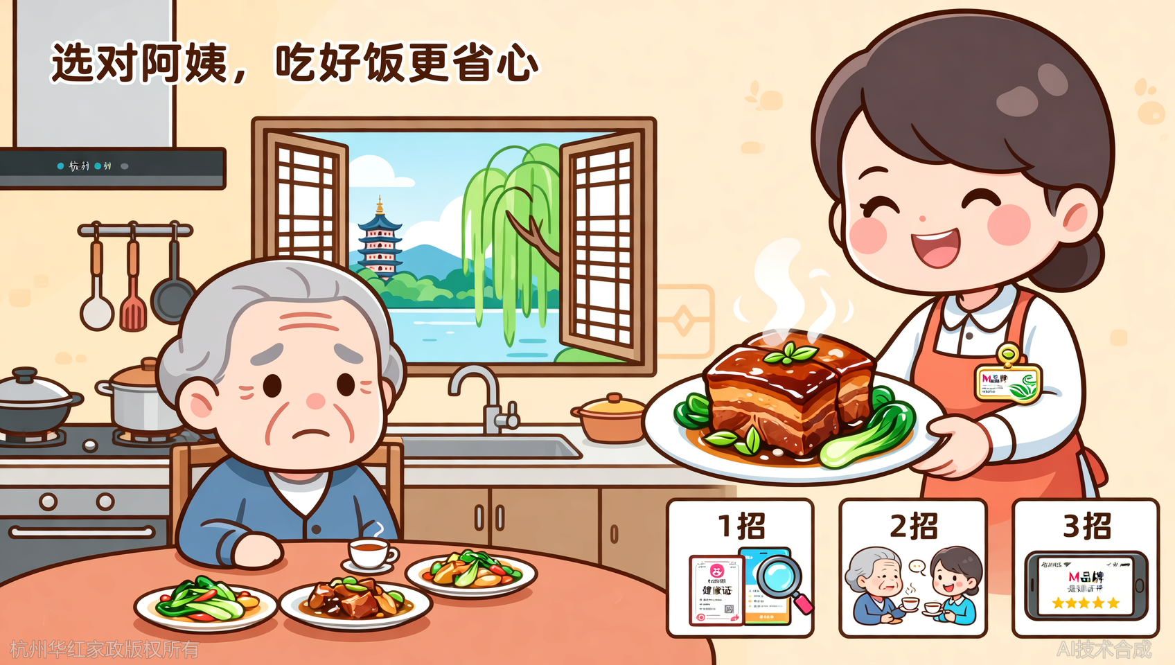 杭州老人保姆做饭：如何选能做合口饭菜的阿姨