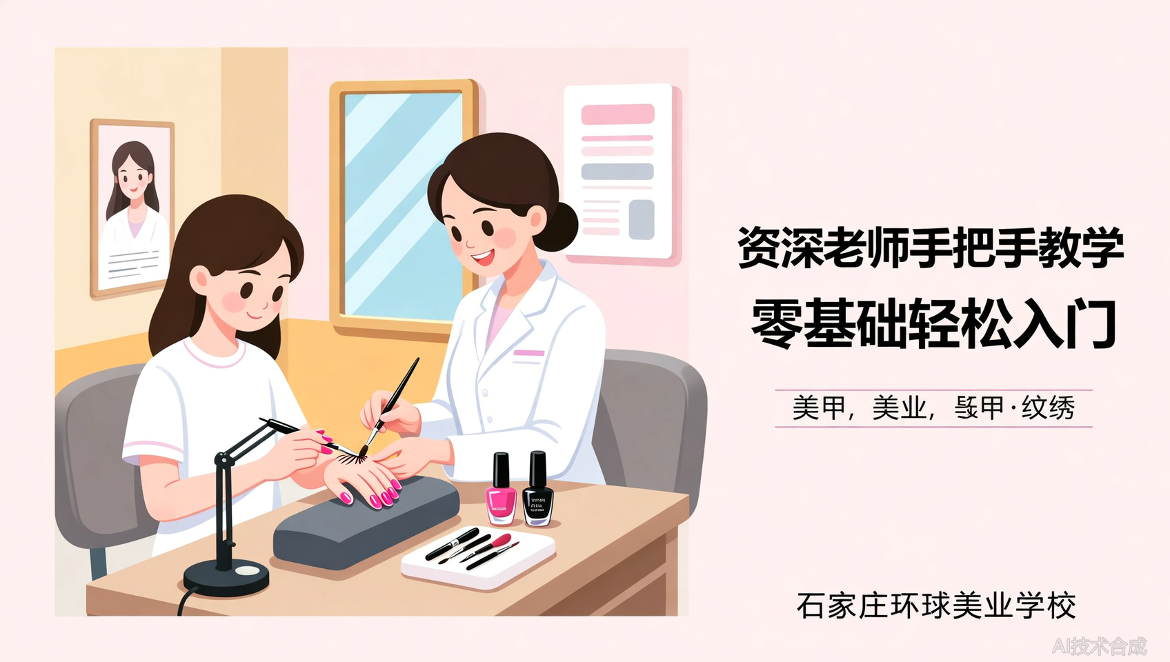 学美甲纹绣，选对老师是关键，石家庄环球美业学校老师手把手带