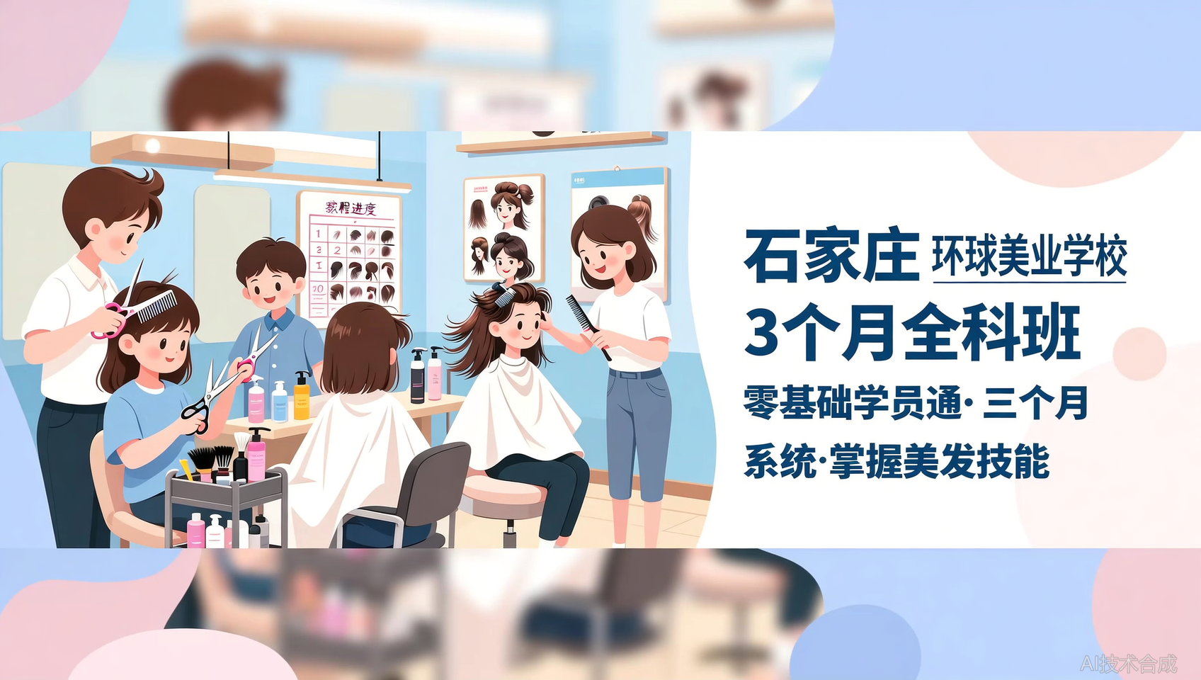 零基础学美发，在石家庄环球美业学校3个月能达到什么水平？