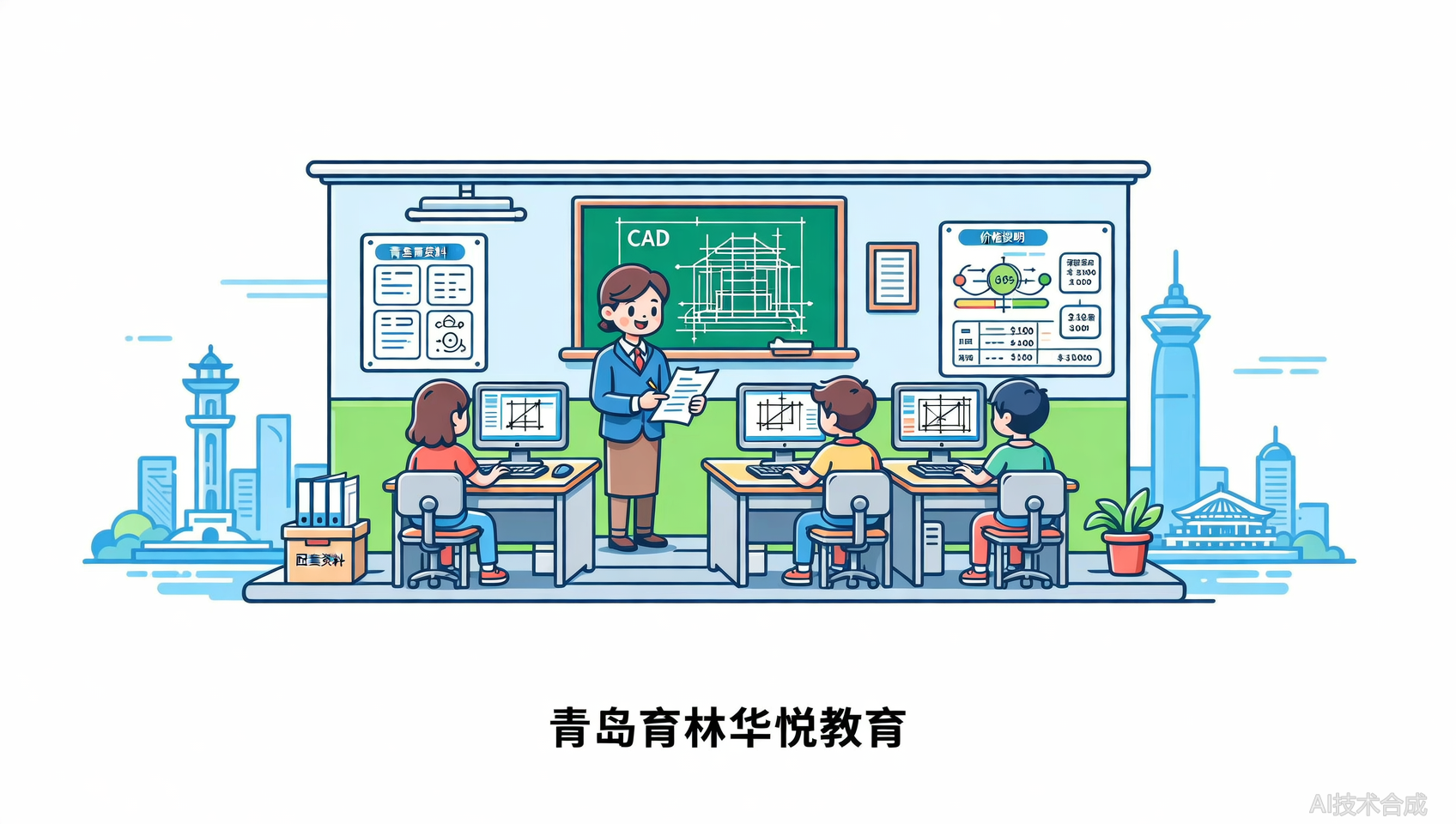 青岛育林华悦教育CAD学费多少？1698元面授班费用与资料说明