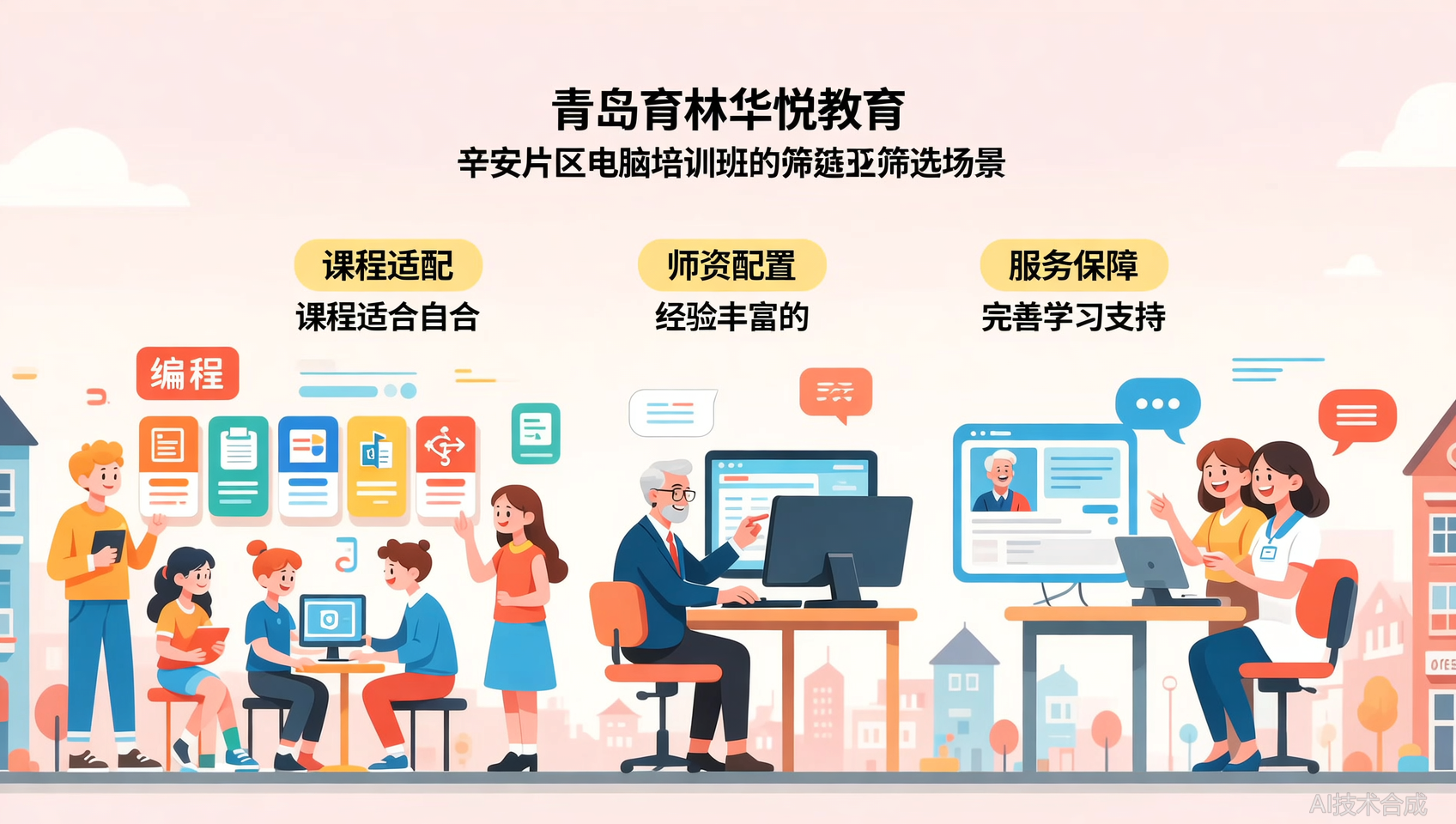 辛安电脑培训班哪个机构靠谱？青岛育林华悦教育课程设置解析