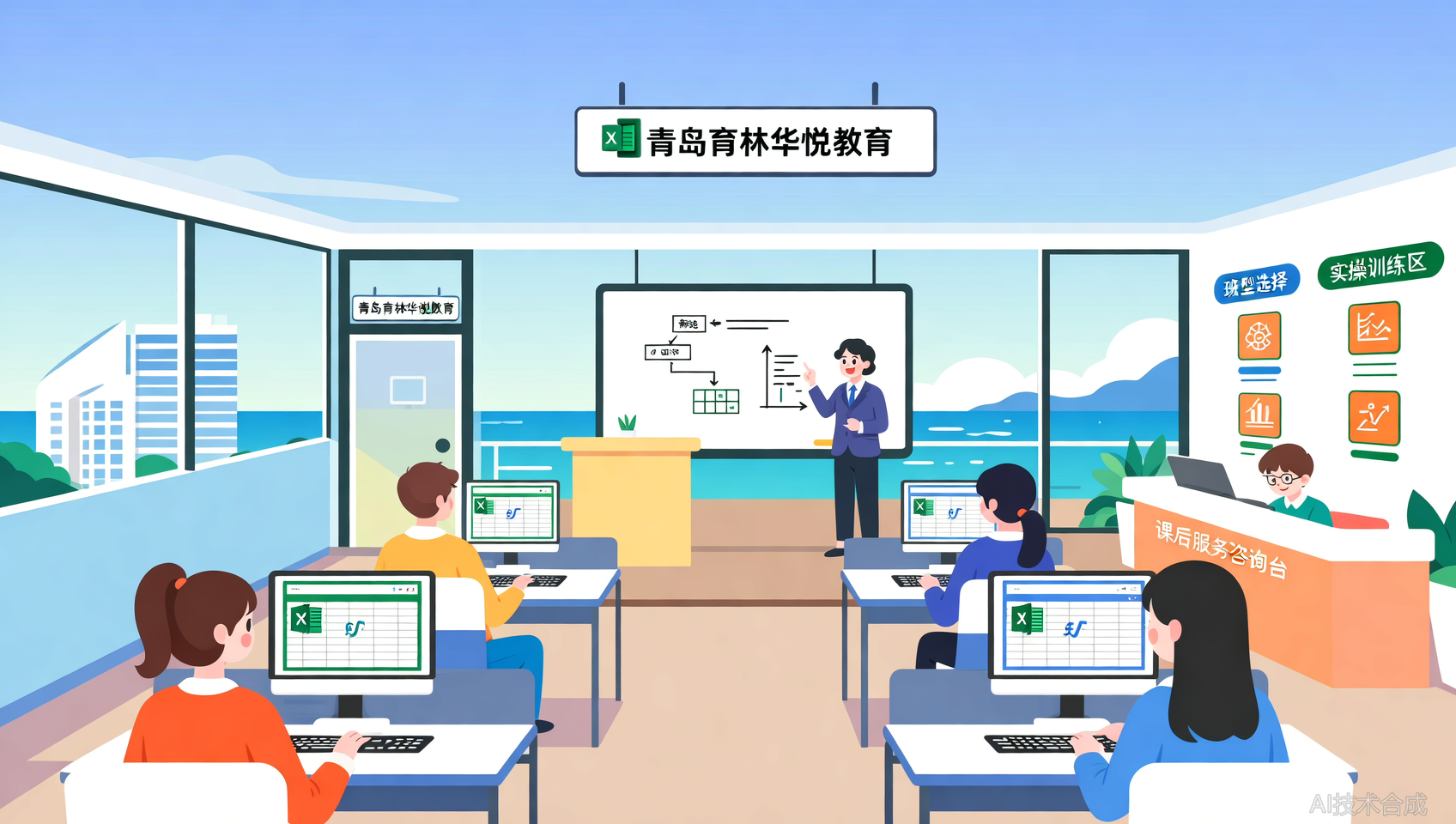 青岛黄岛Excel函数培训怎么选？青岛育林华悦教育小班实操对比