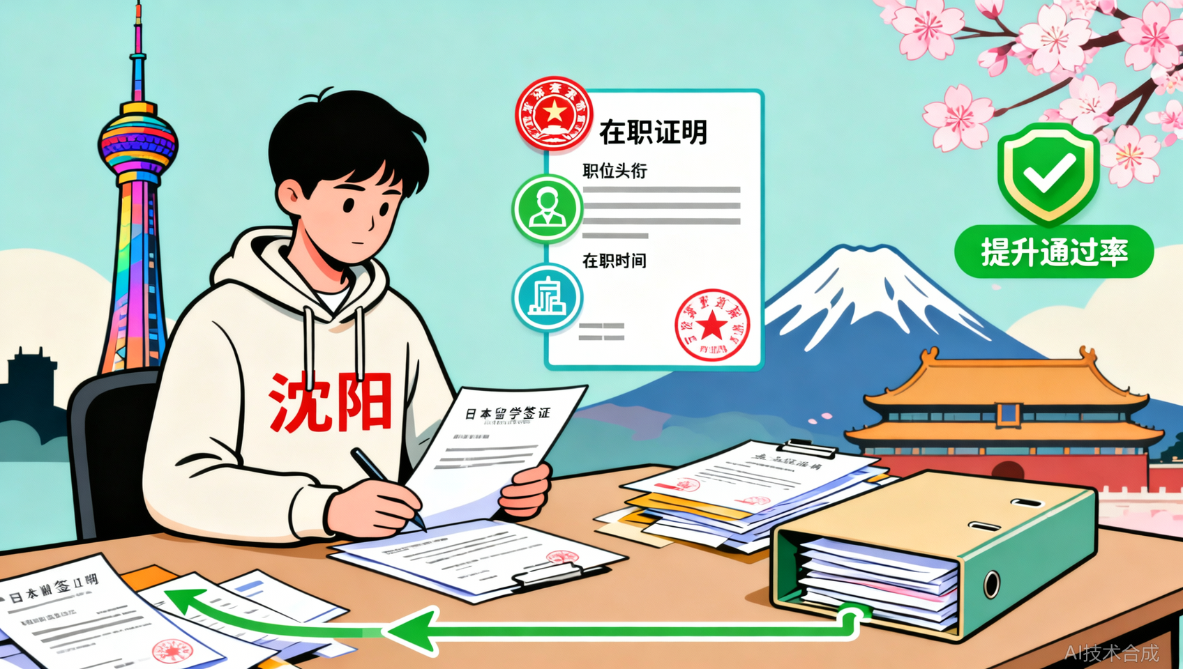 沈阳日本留学在职证明：需要包含的3个关键信息