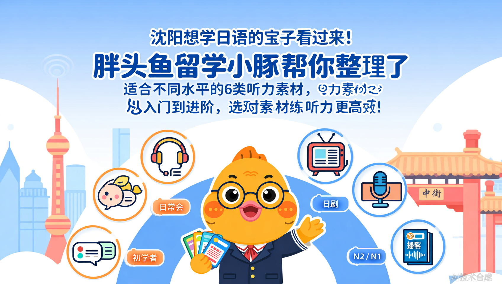 沈阳日语听力练习素材推荐：适合不同水平的6类资源