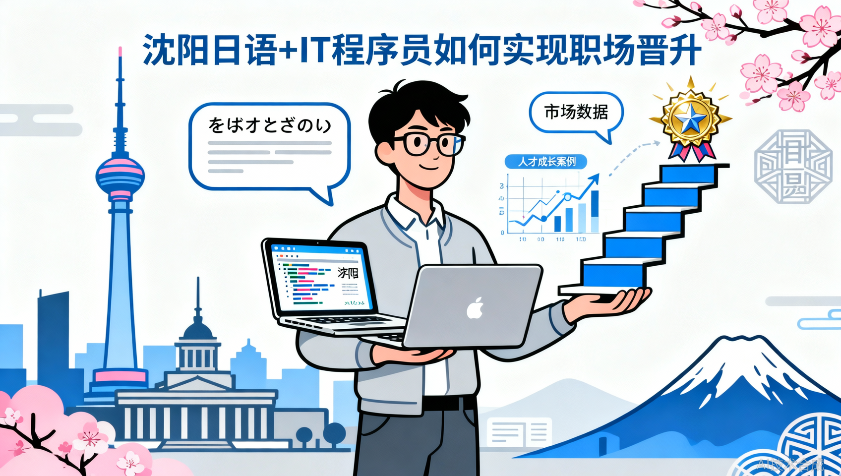 沈阳日语+IT就业方向：程序员的双语职场晋升路径