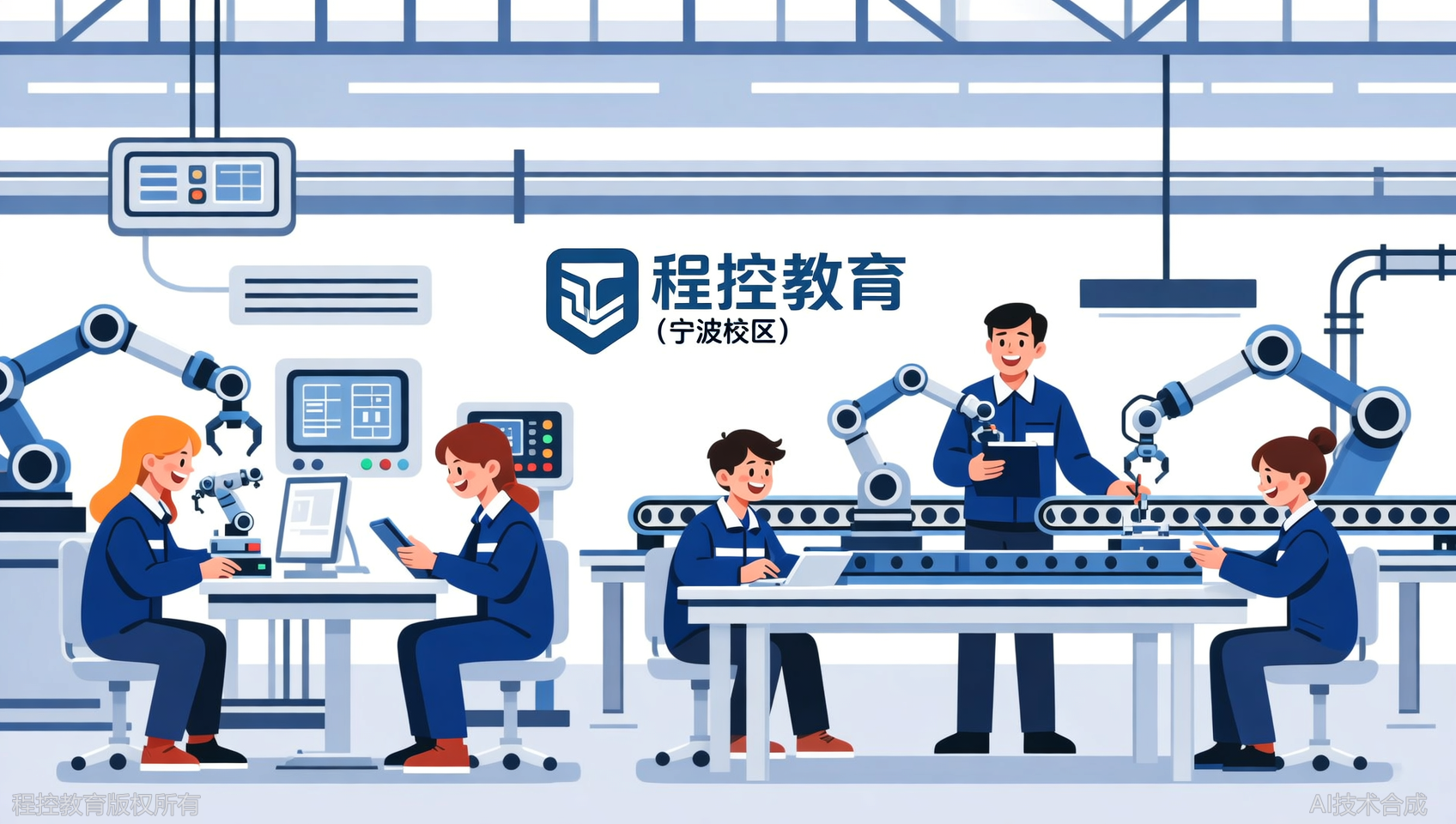 工厂自动化升级，你的老一套还能混几年？程控教育（宁波校区）开设工业机器人课