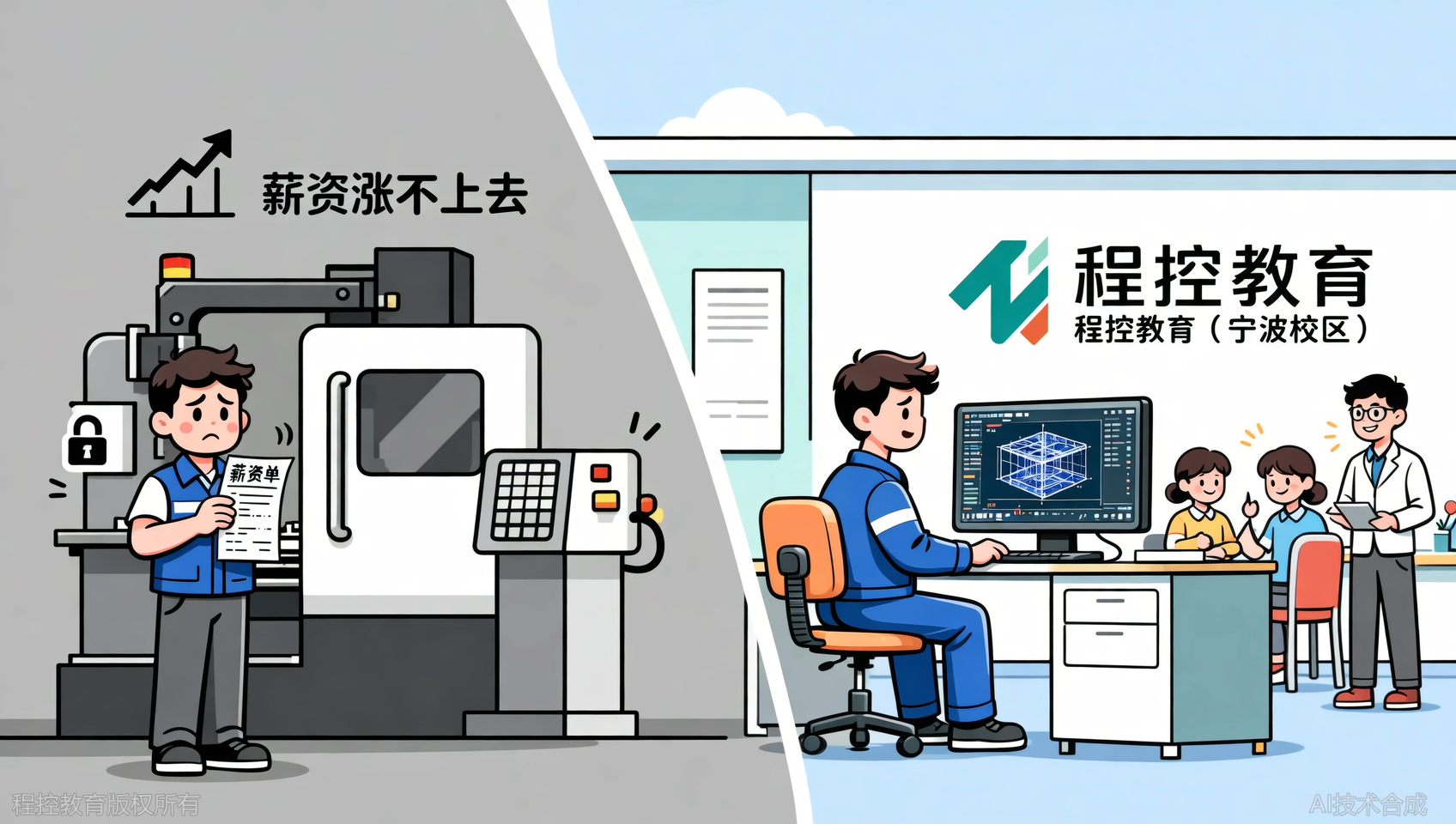 数控操机十年，老板还是只给你新手的钱？程控教育（宁波校区）教你UG编程破局