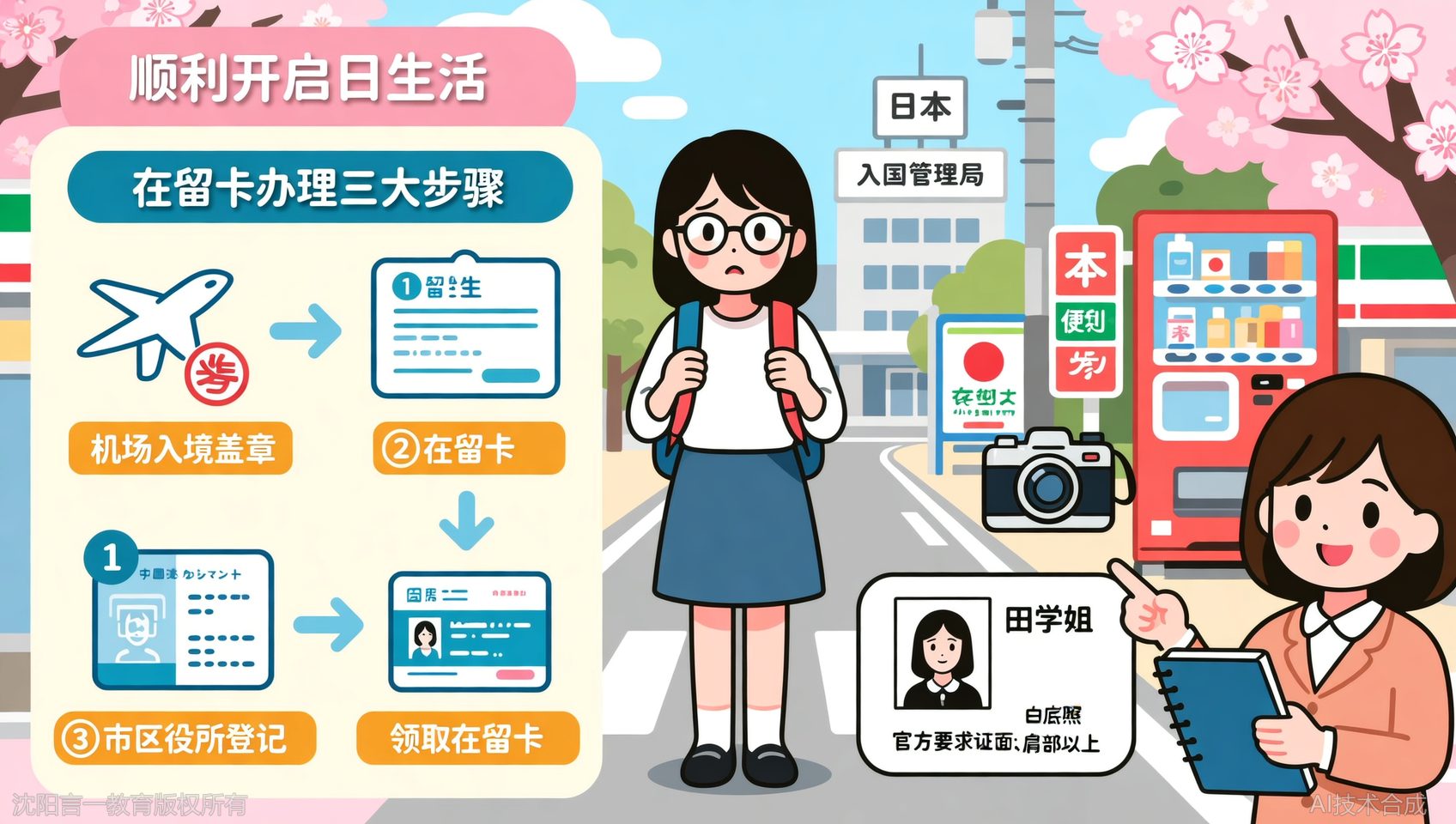 沈阳日本留学在留卡办理：必做的3个步骤及照片要求