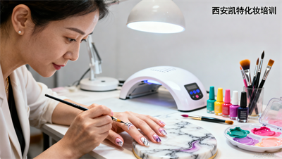 美甲大理石纹理做法解析：晕染 + 勾线