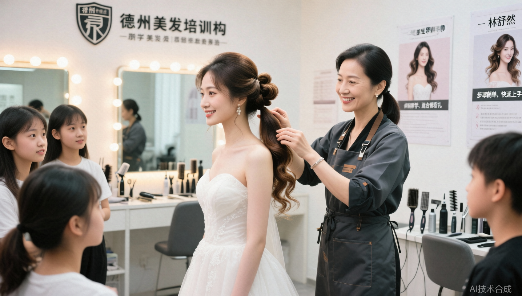 德州美发培训婚礼场合造型技巧：新手快速掌握的2个新娘造型方法