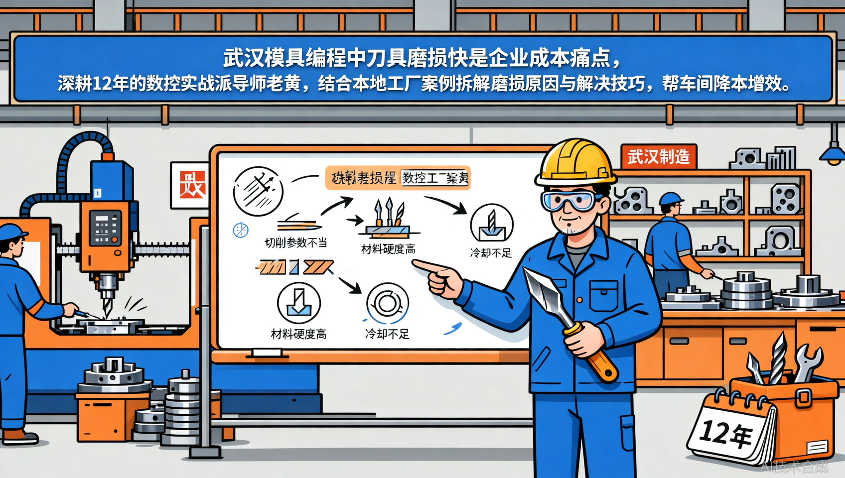 武汉模具编程刀具磨损快原因及解决：降低成本的技巧